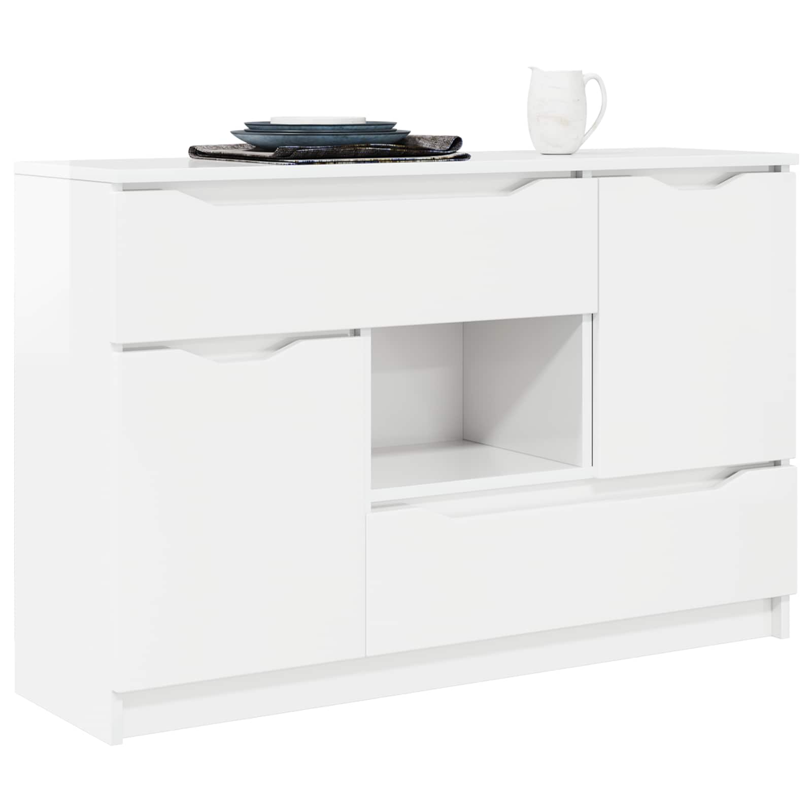 Kõide Kergelt läikiv valge 100 x 30 x 65,6 Tehispuit