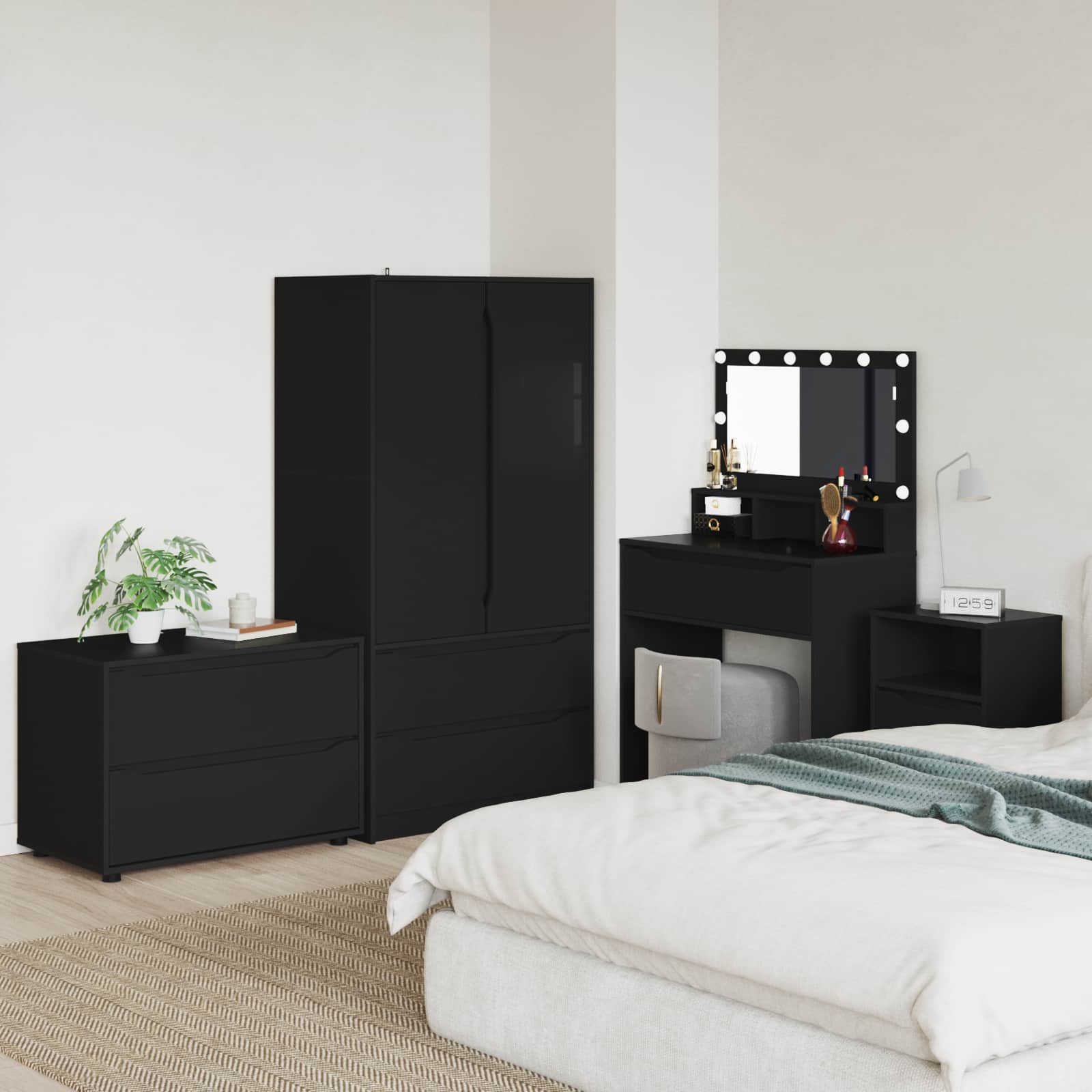 Hoiukapp 80 x 48 x 57 cm Tehispuit Must