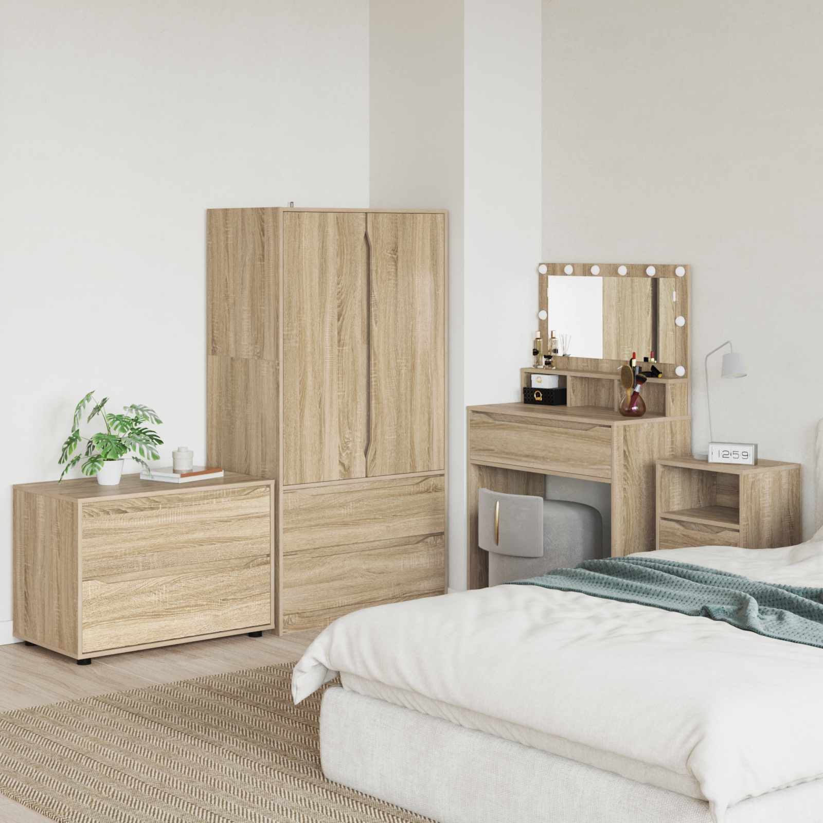 Hoiukapp 80 x 48 x 57 cm Tehispuit Sonoma tamm