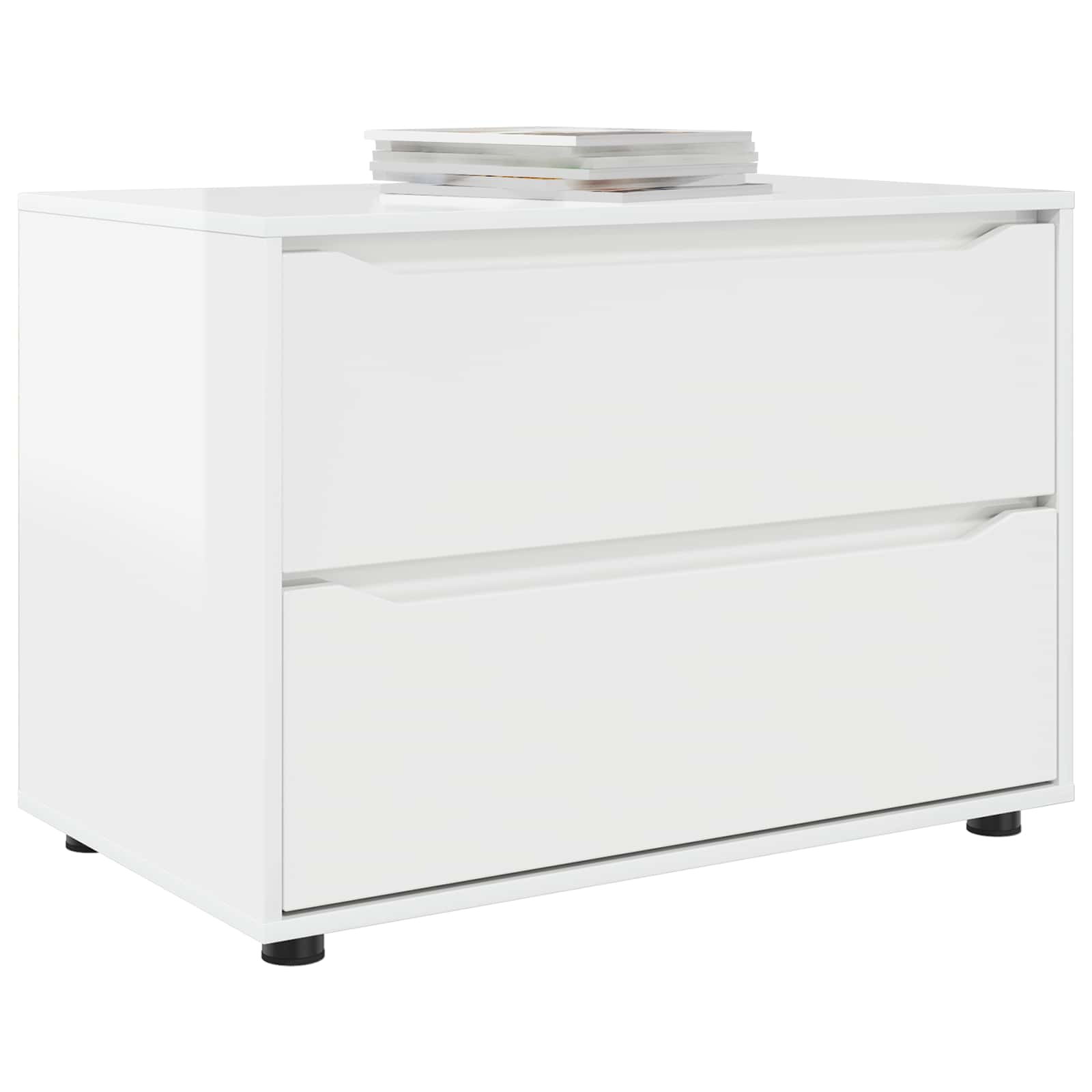 Hoiukapp 80 x 48 x 57 cm Tehispuit Kergelt läikiv valge