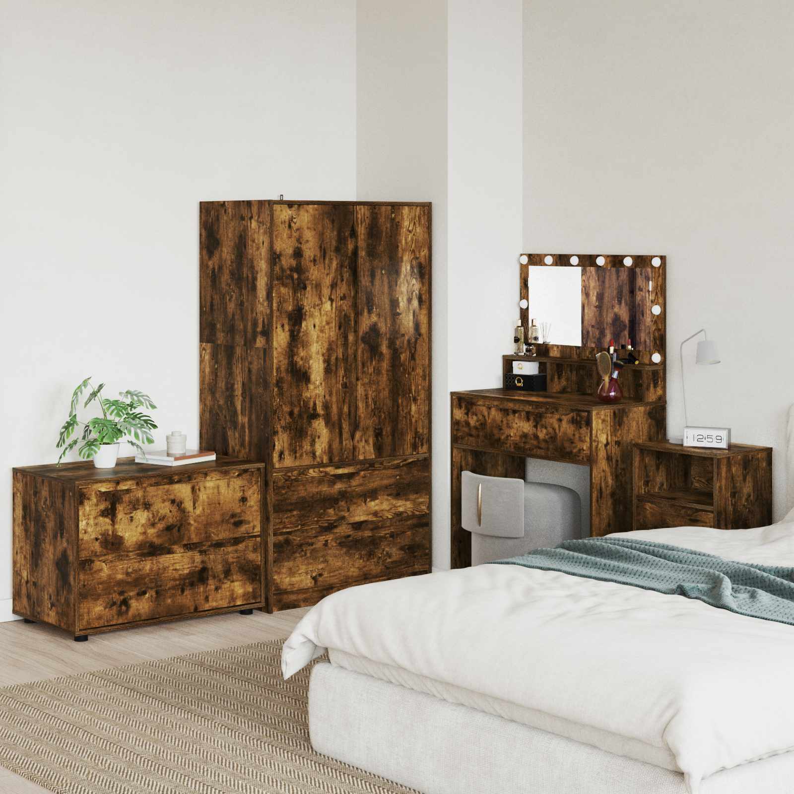 Hoiukapp 80 x 48 x 57 cm Tehispuit Suitsetatud tamm