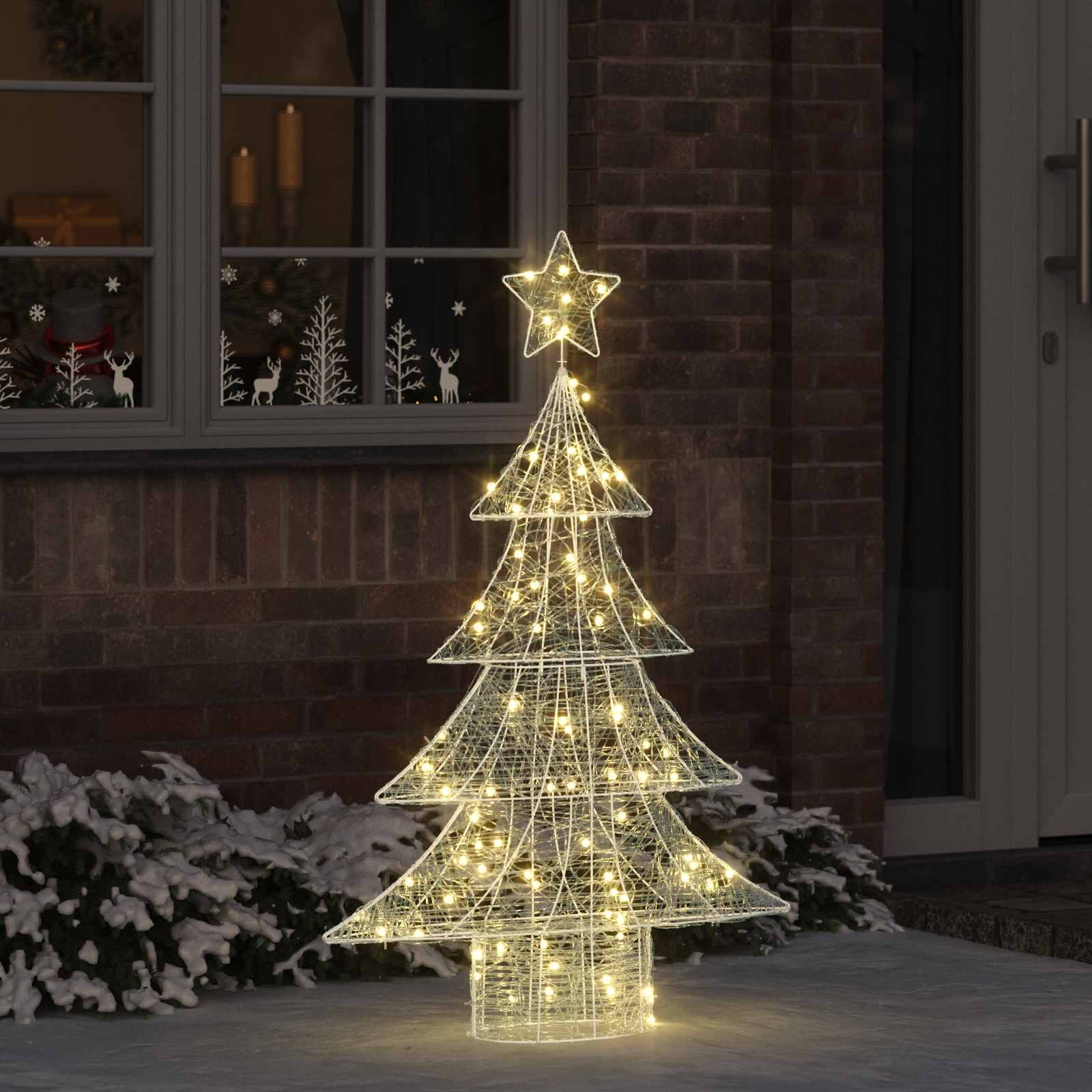 Jõulupuu 100 LED-i Soe valge 120 cm Akrüül