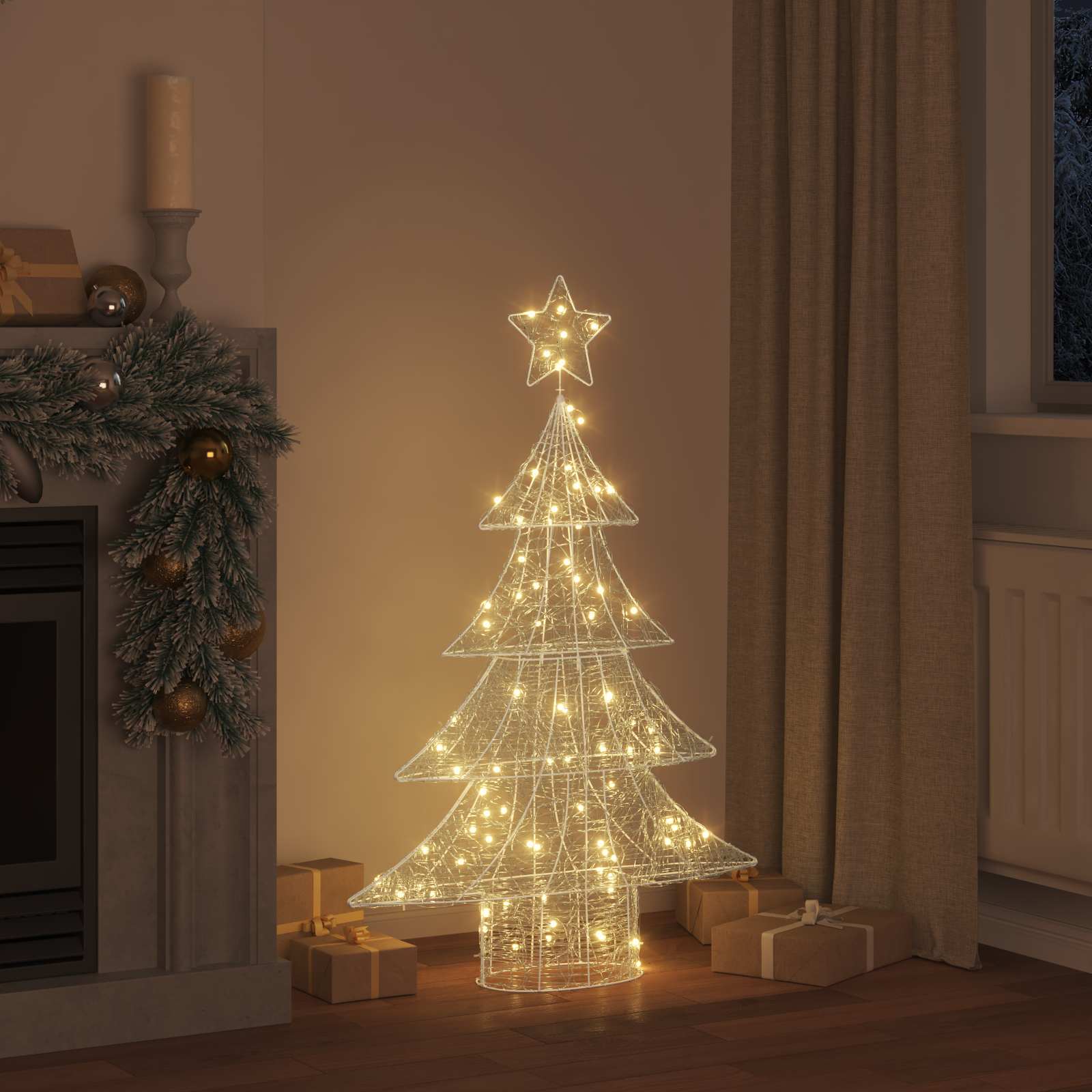 Jõulupuu 100 LED-i Soe valge 120 cm Akrüül