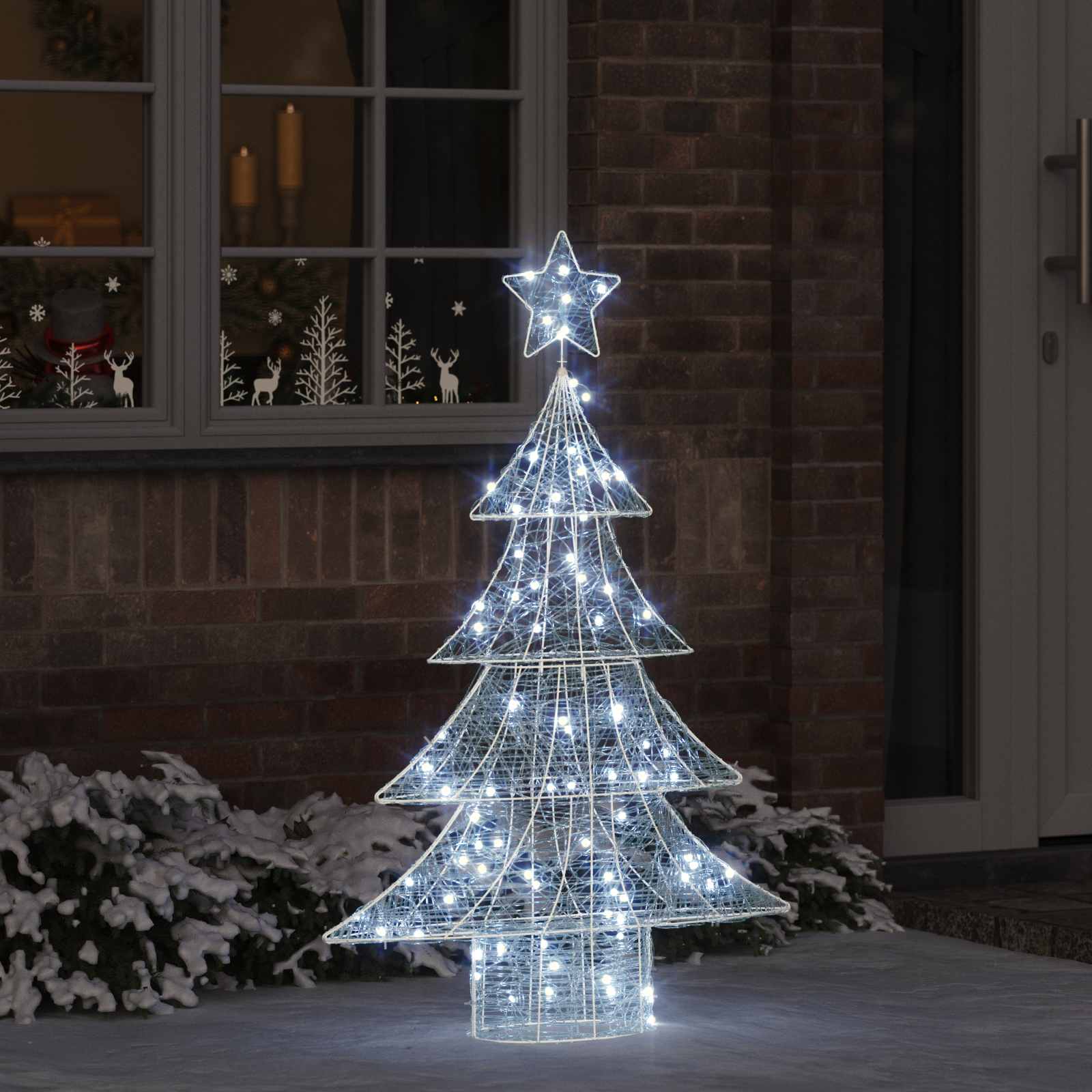 Jõulupuu 100 LED-i Külm valge 120 cm Akrüül