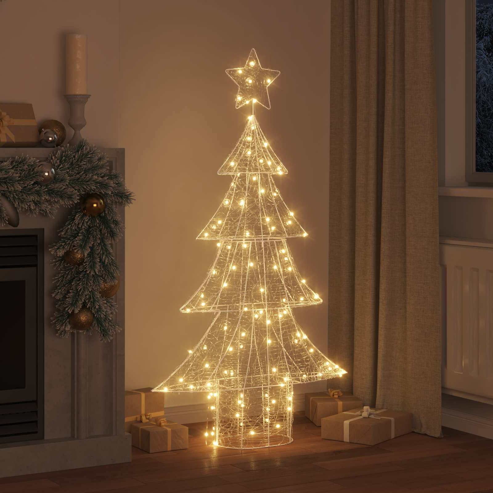 Jõulupuu 160 LED-i Soe valge 150 cm Akrüül