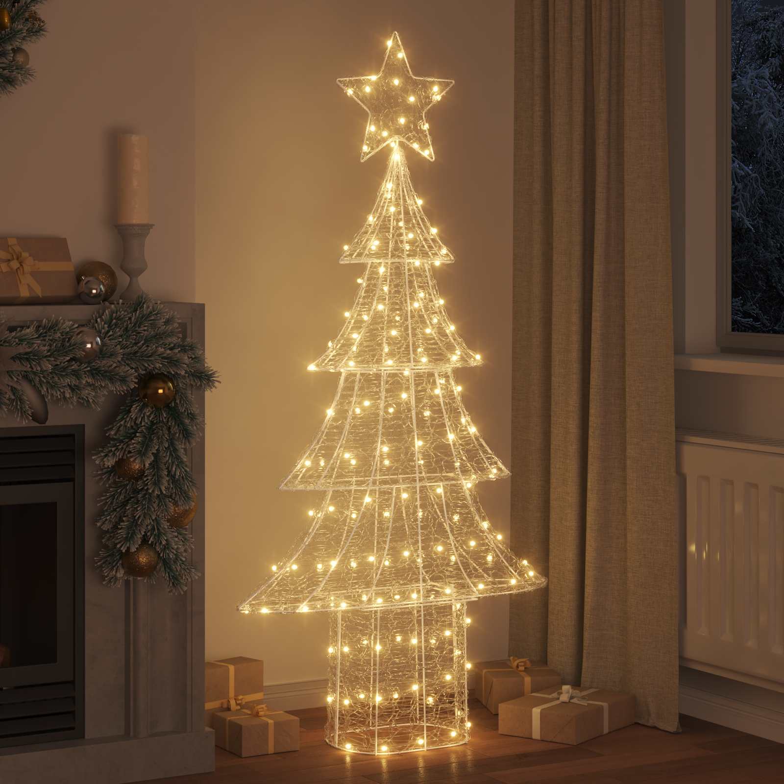 Jõulupuu 240 LED-i Soe valge 150 cm Akrüül