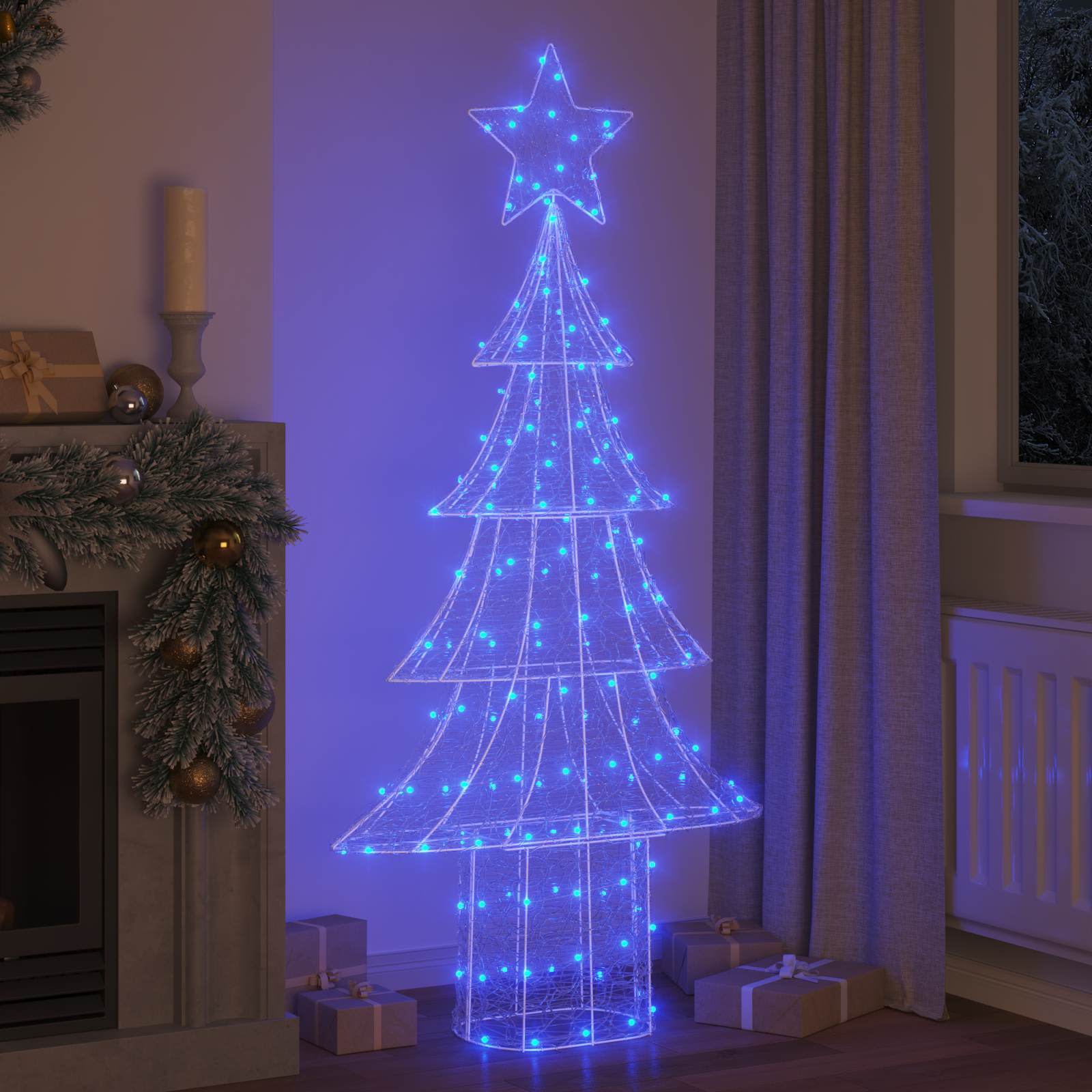 Jõulupuu 240 LED-i Sinine 180 cm Akrüül