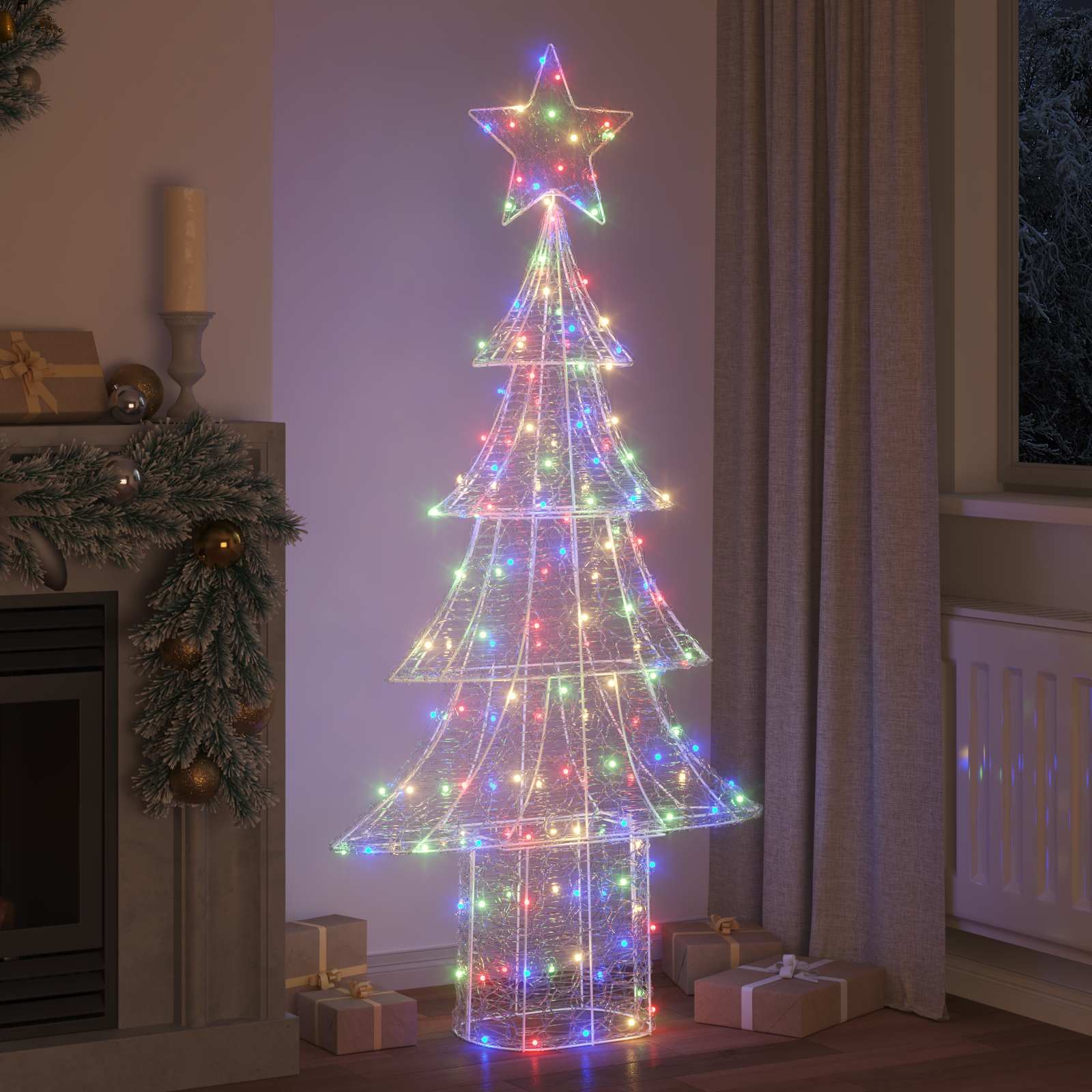 Jõulupuu 240 LED-i Mitmevärviline 180 cm Akrüül