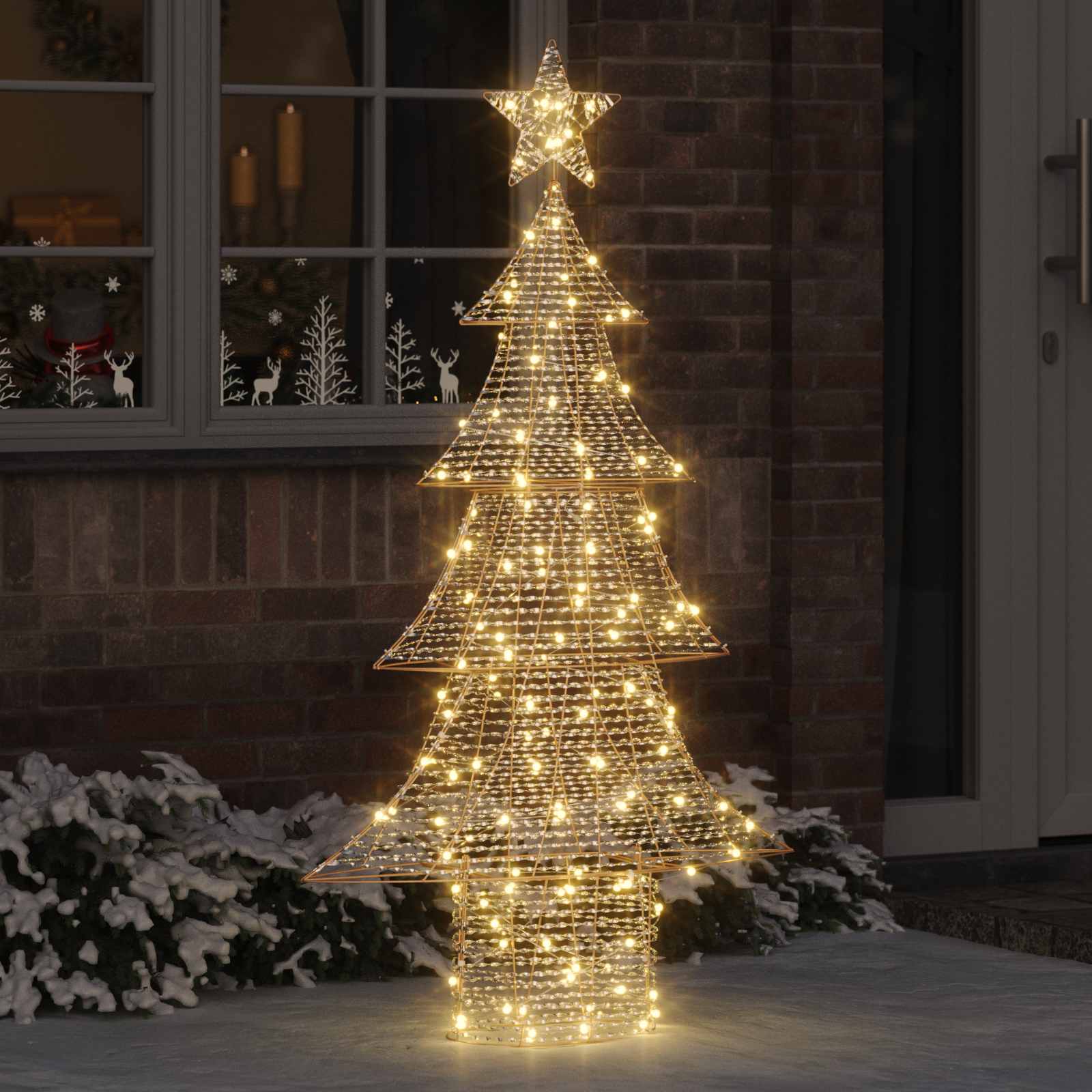 Jõulupuu 160 LED-i Soe valge 151 cm PET