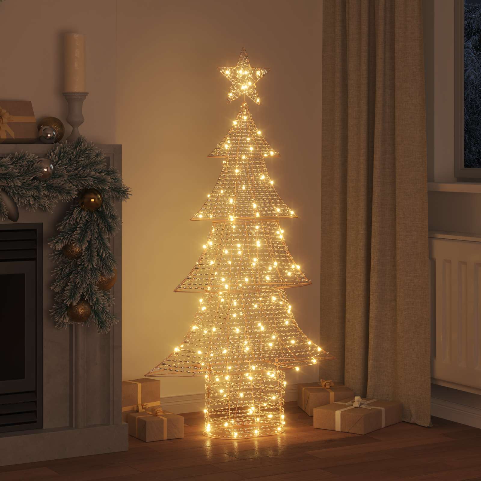 Jõulupuu 160 LED-i Soe valge 151 cm PET