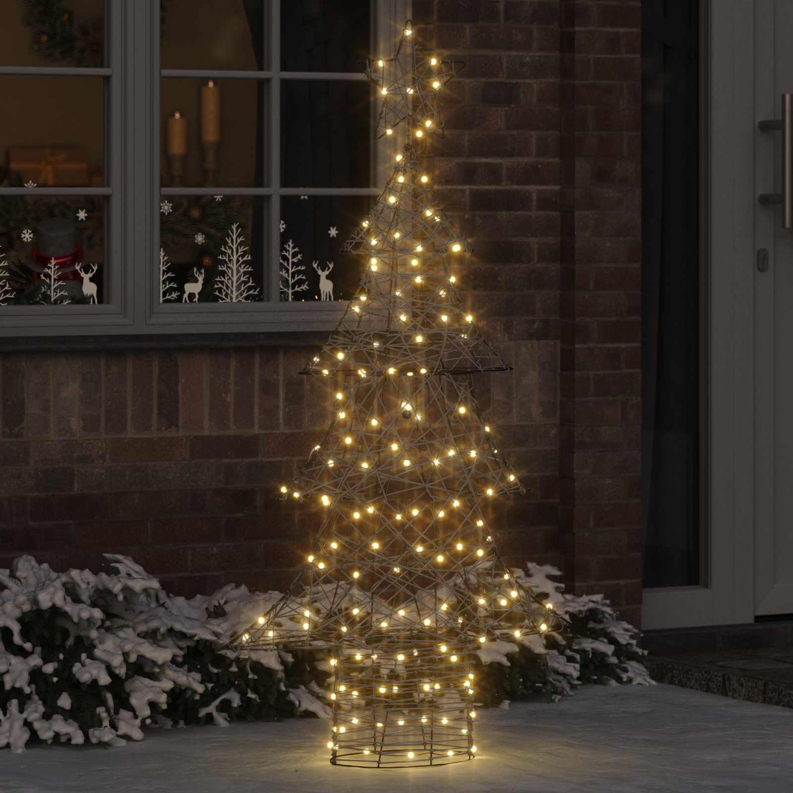 Jõulupuu 160 LED-i Soe valge 150 cm Rotang