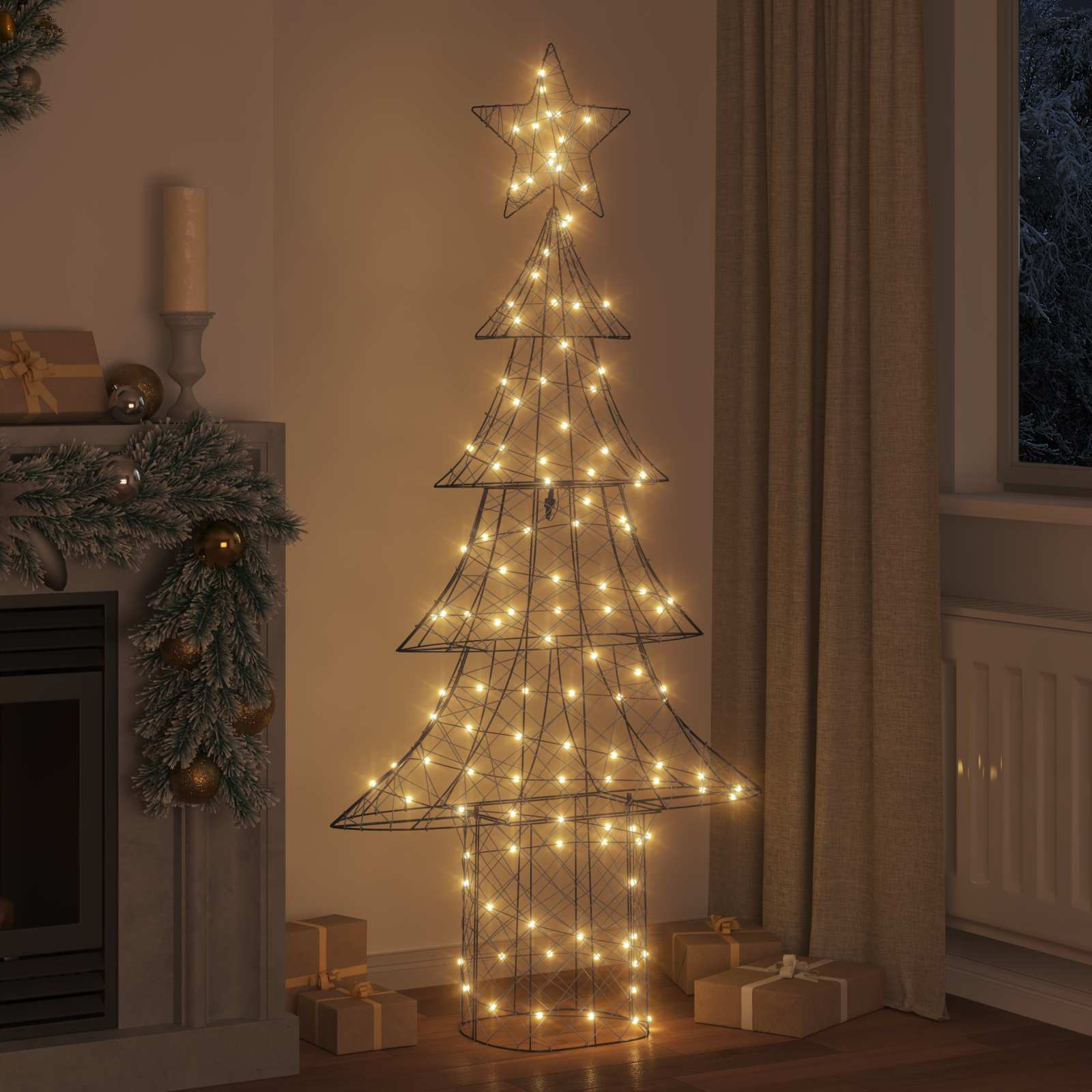 Jõulupuu 240 LED-i Soe valge 180 cm Rotang