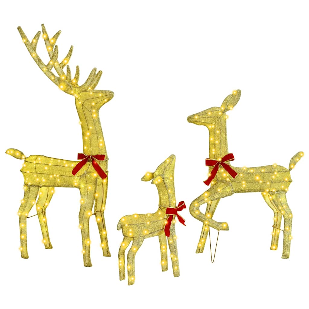Põhjapõtrade perekond 3 tk Soe valge 68 x 26 x 127 cm kangas