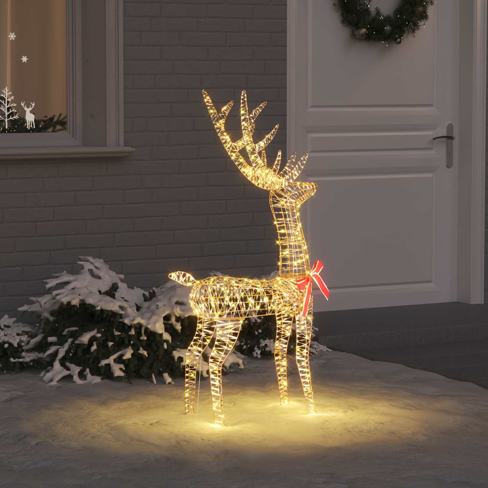 3D jõulupõder LOVIISA 140 LED-i Soe valge 70 x 41 x 128 cm
