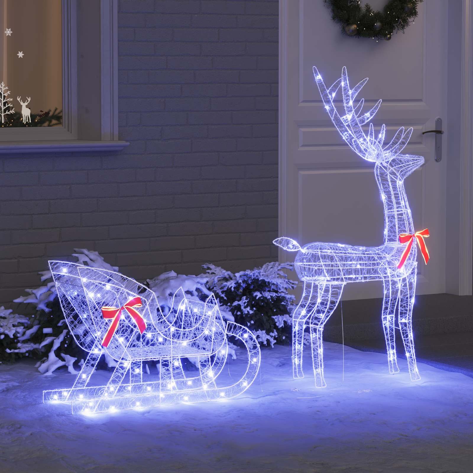 Põdra Tõukesaan Sinine 70 x 24 x 128 cm Akrüül 200 LED-i