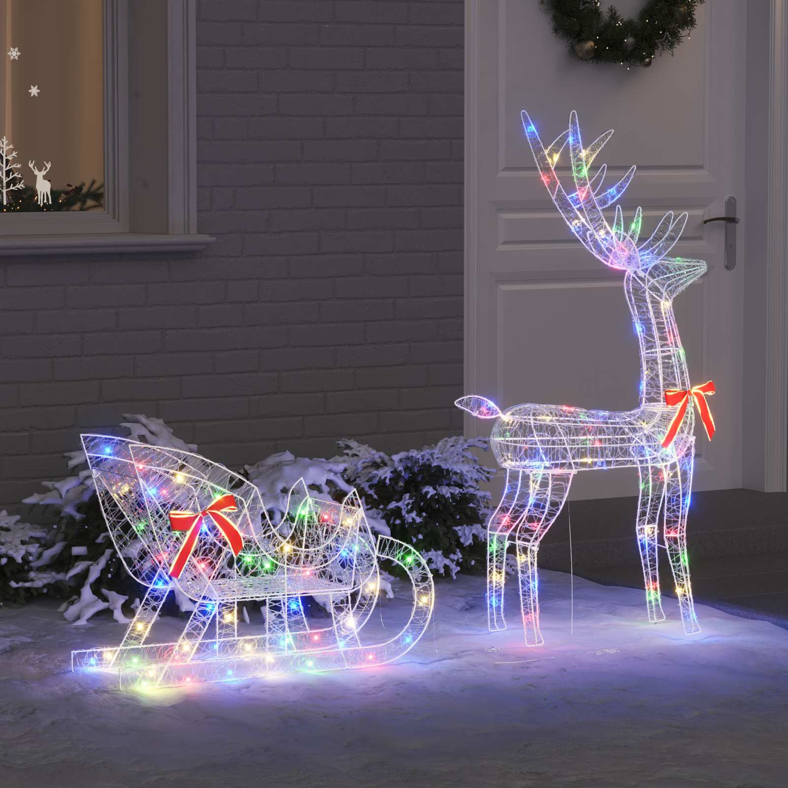 Põdra Tõukesaan värviline 70 x 24 x 128 cm Akrüül 200 LED-i