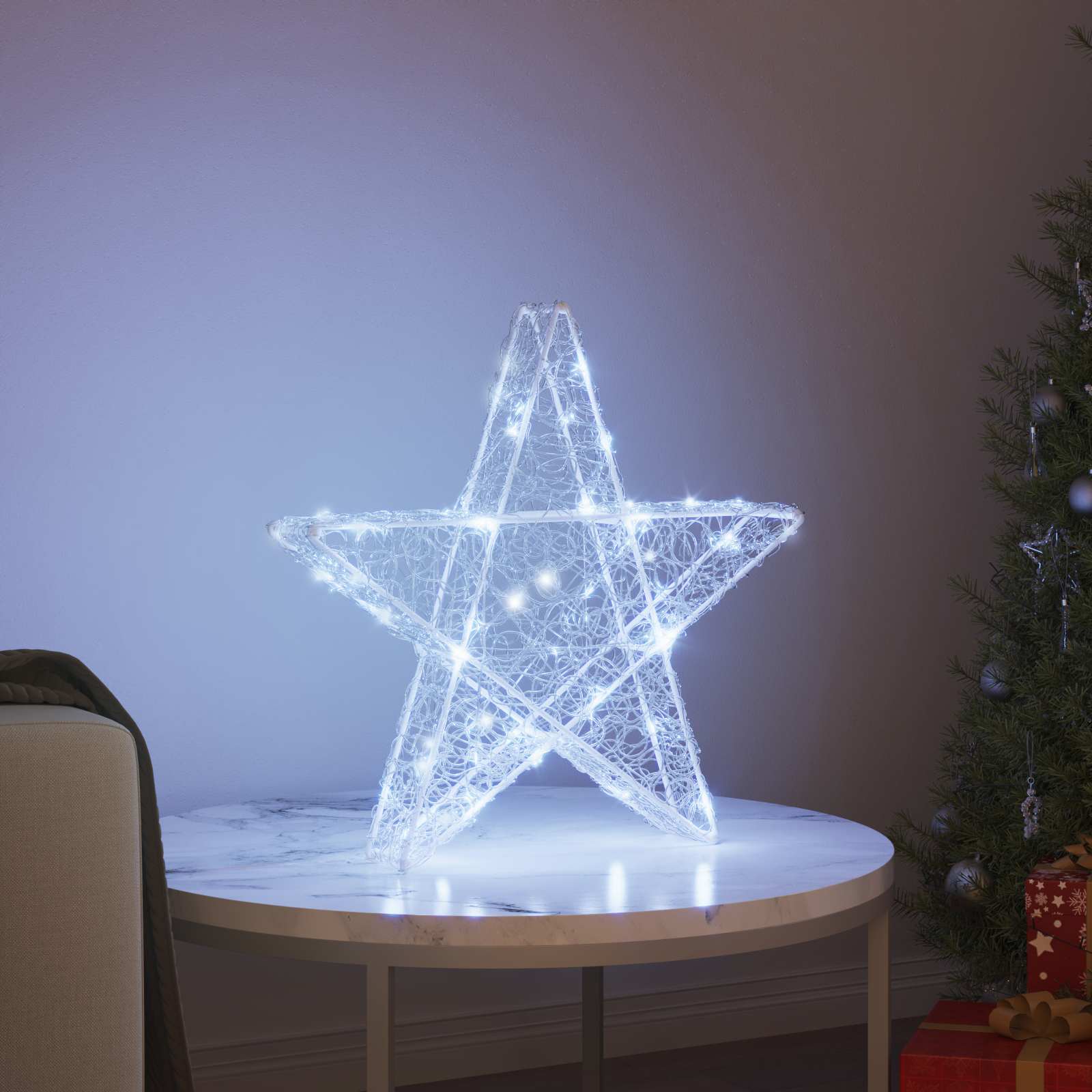 3D täht 50 LED-i Külm valge 55 x 53.5 x 10 cm Akrüül