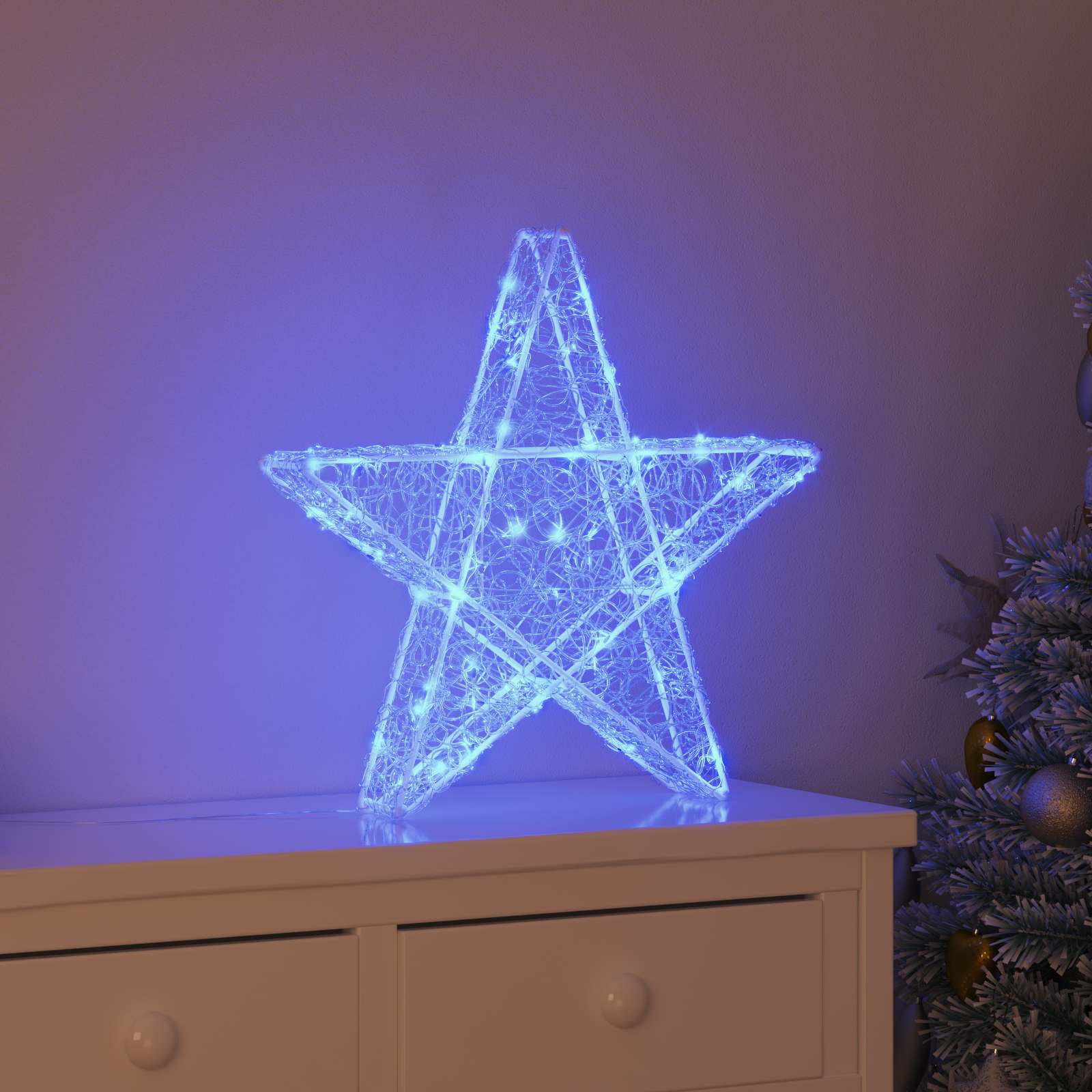 3D täht 50 LED-i Sinine 55 x 53.5 x 10 cm Akrüül
