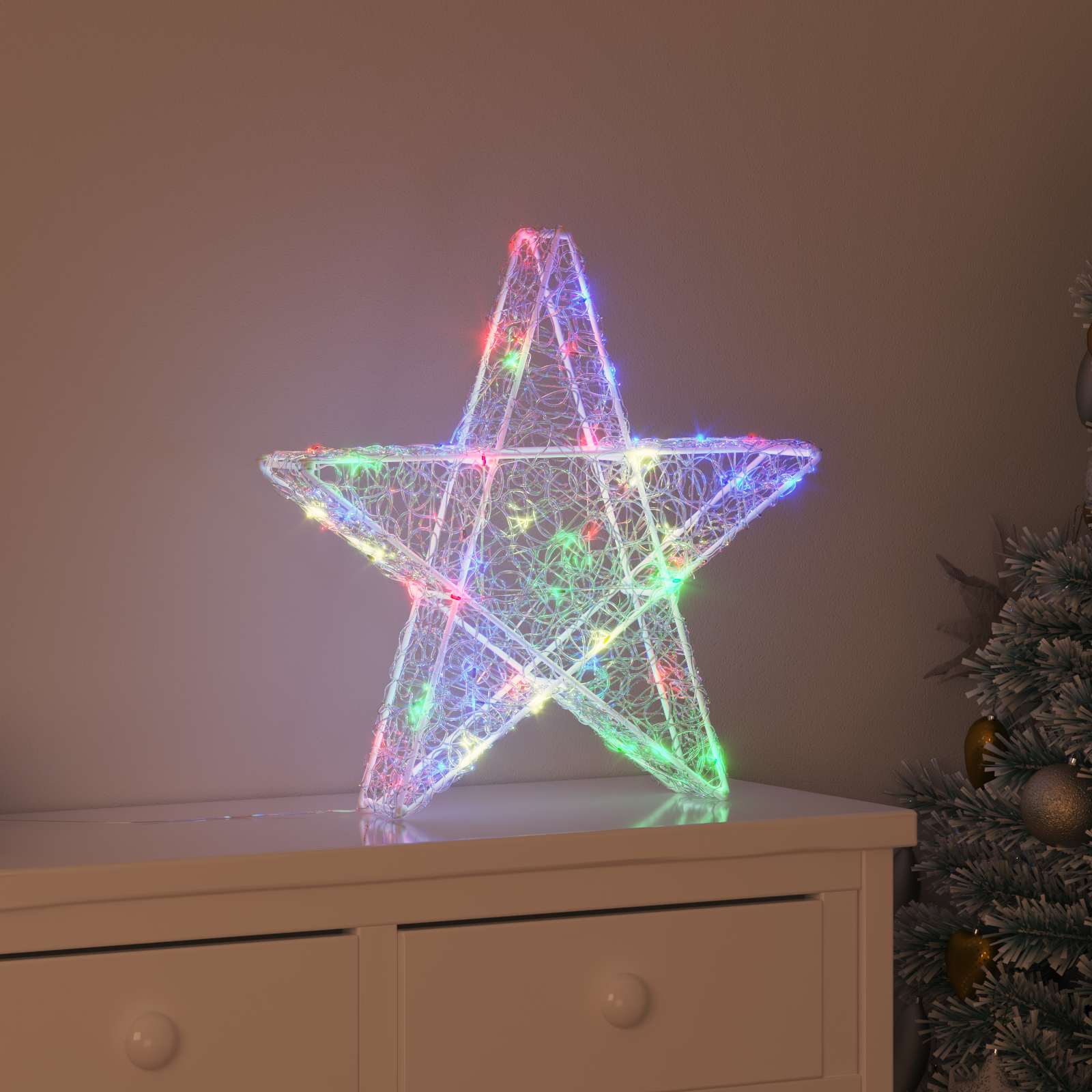 3D täht 50 LED-i Mitmevärviline 55 x 53.5 x 10 cm Akrüül