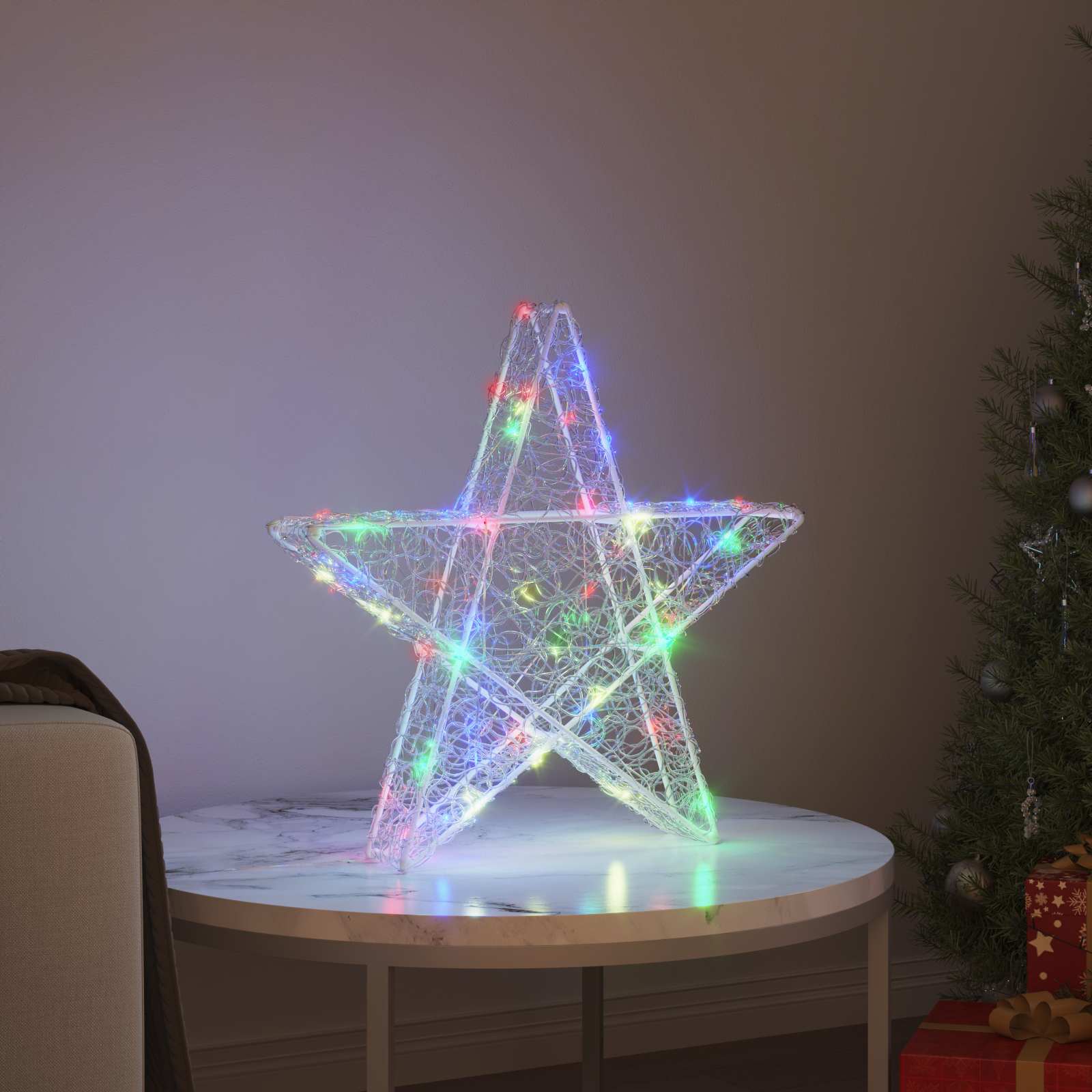 3D täht 50 LED-i Mitmevärviline 55 x 53.5 x 10 cm Akrüül