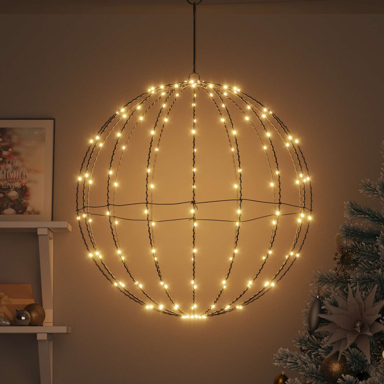 Jõulufiniaalne valgus 192 LED-i Soe valge Läbimõõt 60 x 62 cm