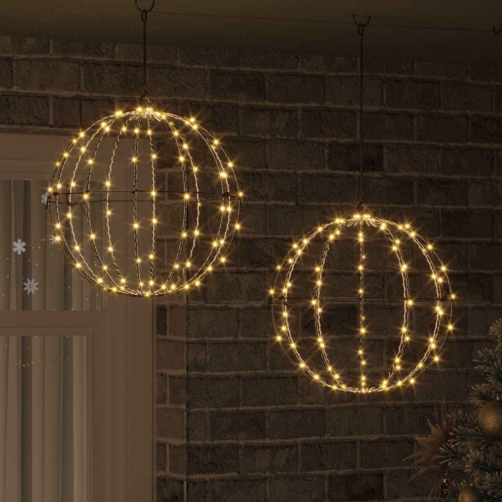 Jõulufiniaalne valgus 2 tk 192 LED-i Soe valge