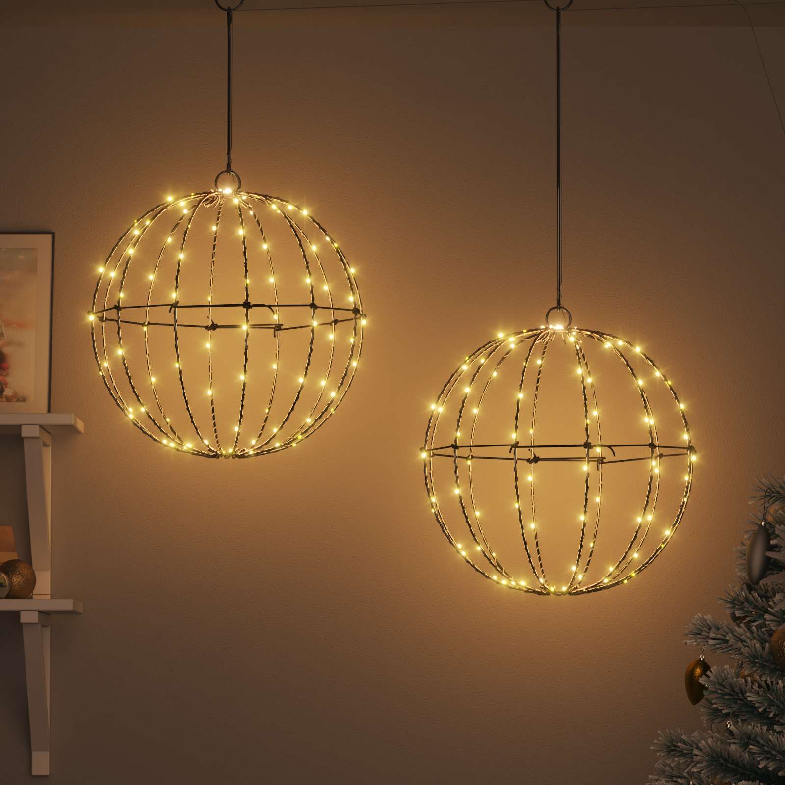 Jõulufiniaalne valgus 2 tk 192 LED-i Soe valge