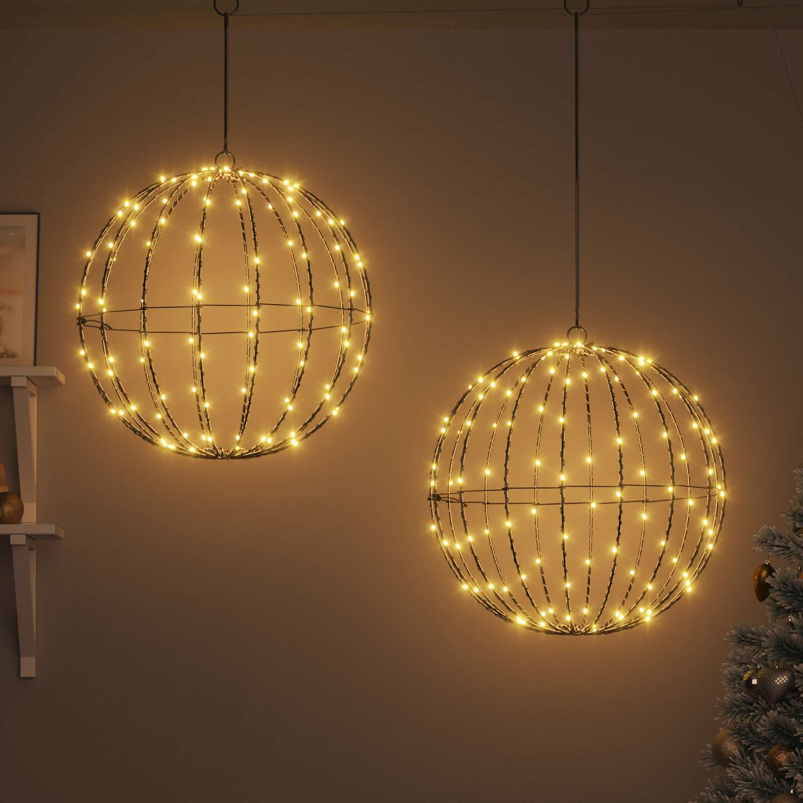 Jõulufiniaalne valgus 2 tk 320 LED-i Soe valge