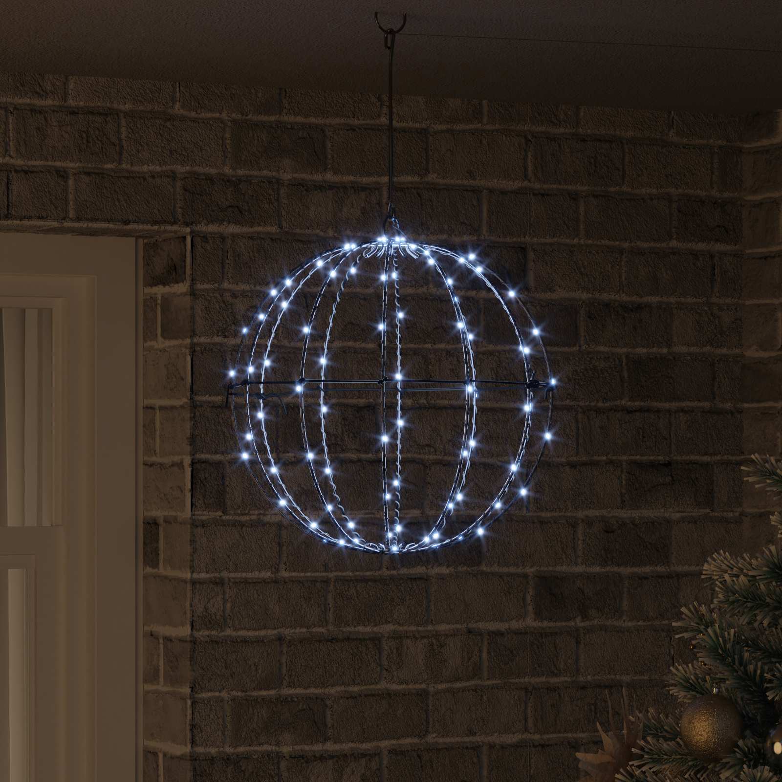 Jõulufiniaalne valgus 120 LED-i Külm valge Läbimõõt 40 x 42 cm