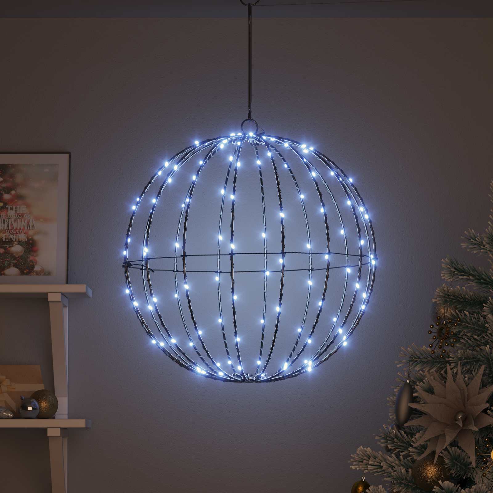 Jõulufiniaalne valgus 160 LED-i Külm valge 50 x 50 x 52 cm