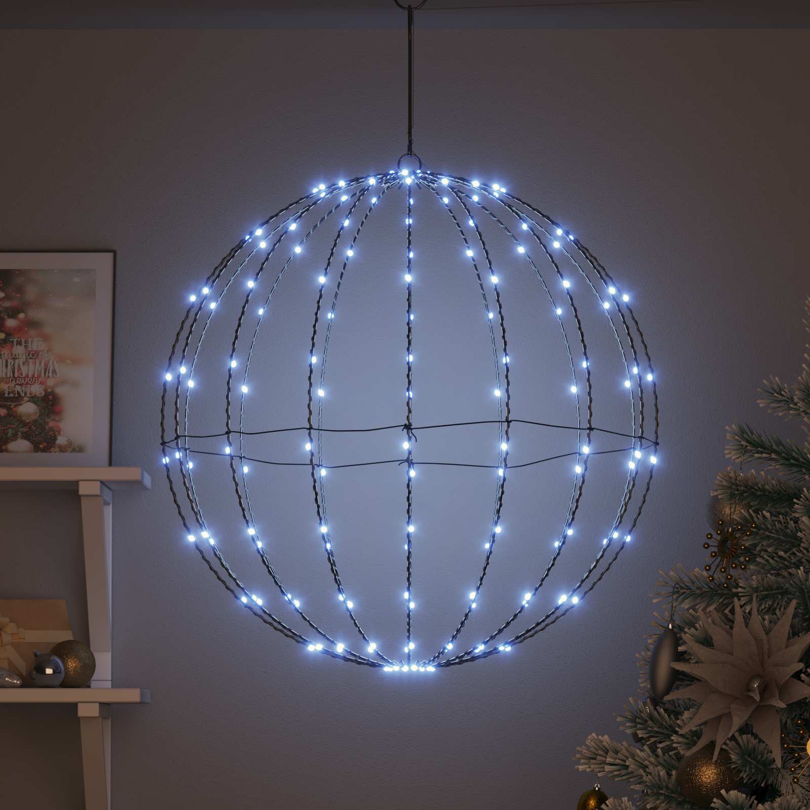 Jõulufiniaalne valgus 192 LED-i Külm valge 60 x 60 x 62 cm