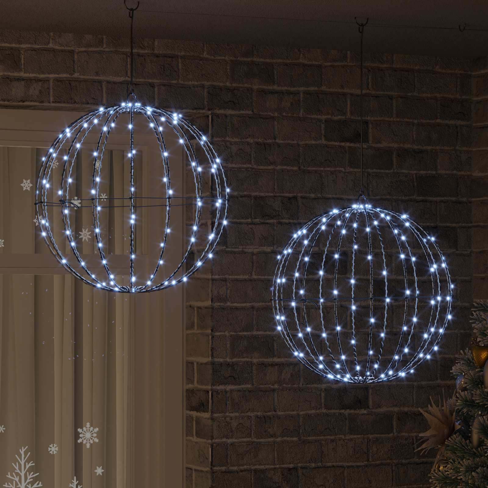 Jõulufiniaalne valgus 2 tk 320 LED-i Külm valge