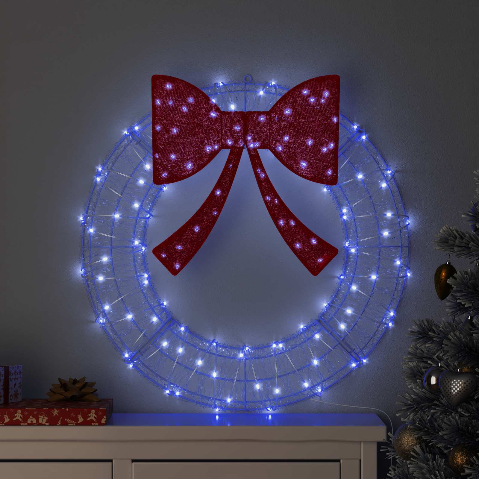 Küünlajalg 60 LED-i Sinine 76 x 76 x 8,5 cm Akrüül