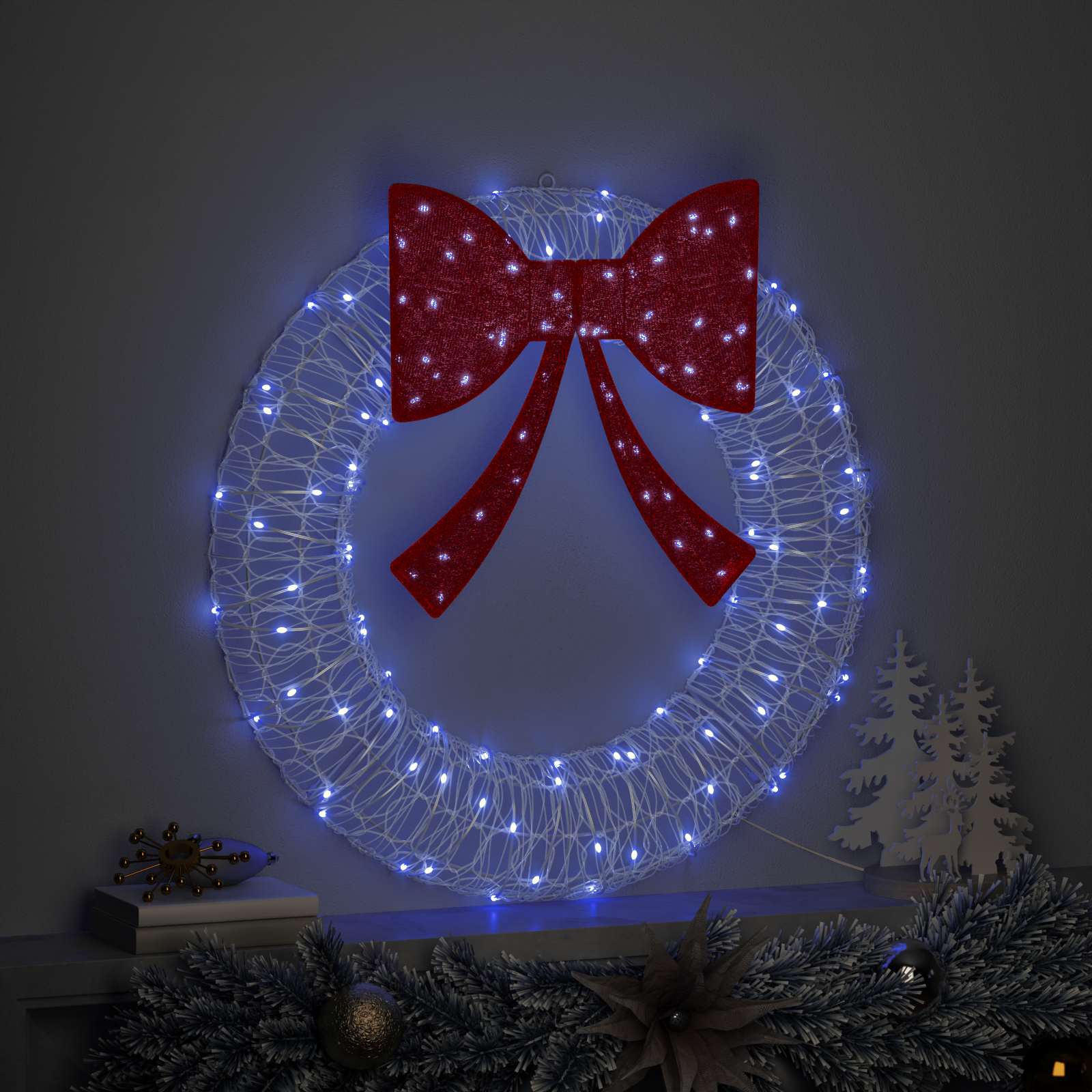 Küünlajalg 60 LED-i Sinine 76 x 76 x 8,5 cm Akrüül