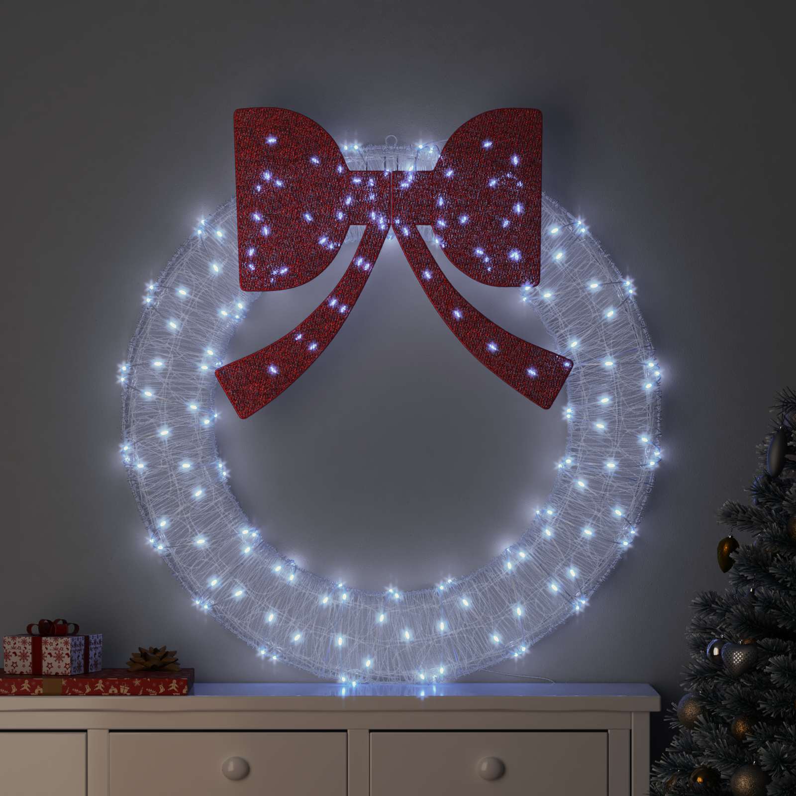 Küünlajalg 150 LED-i Külm valge 120 cm Akrüül