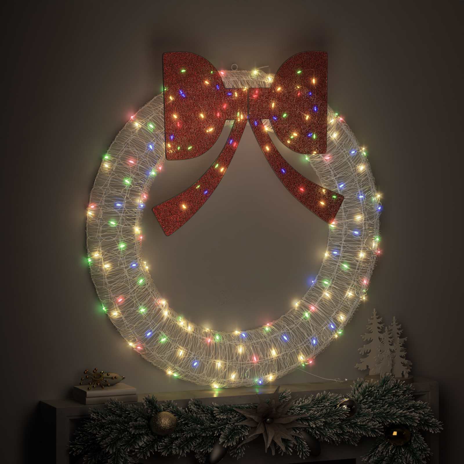 Küünlajalg 150 LED-i Mitmevärviline 120 cm Akrüül