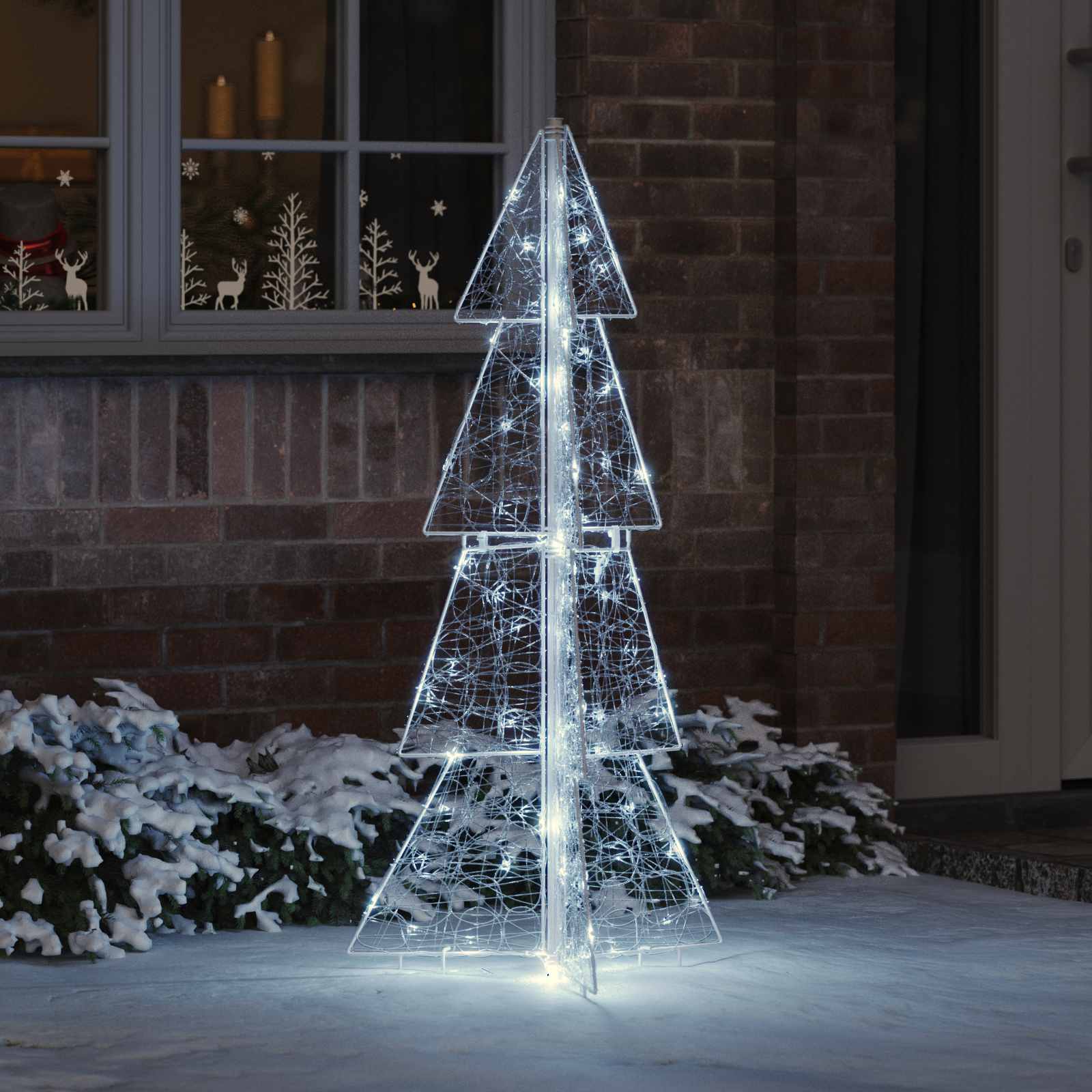 Jõulupuu 100 LED-i Külm Valge 120 cm Akrüül