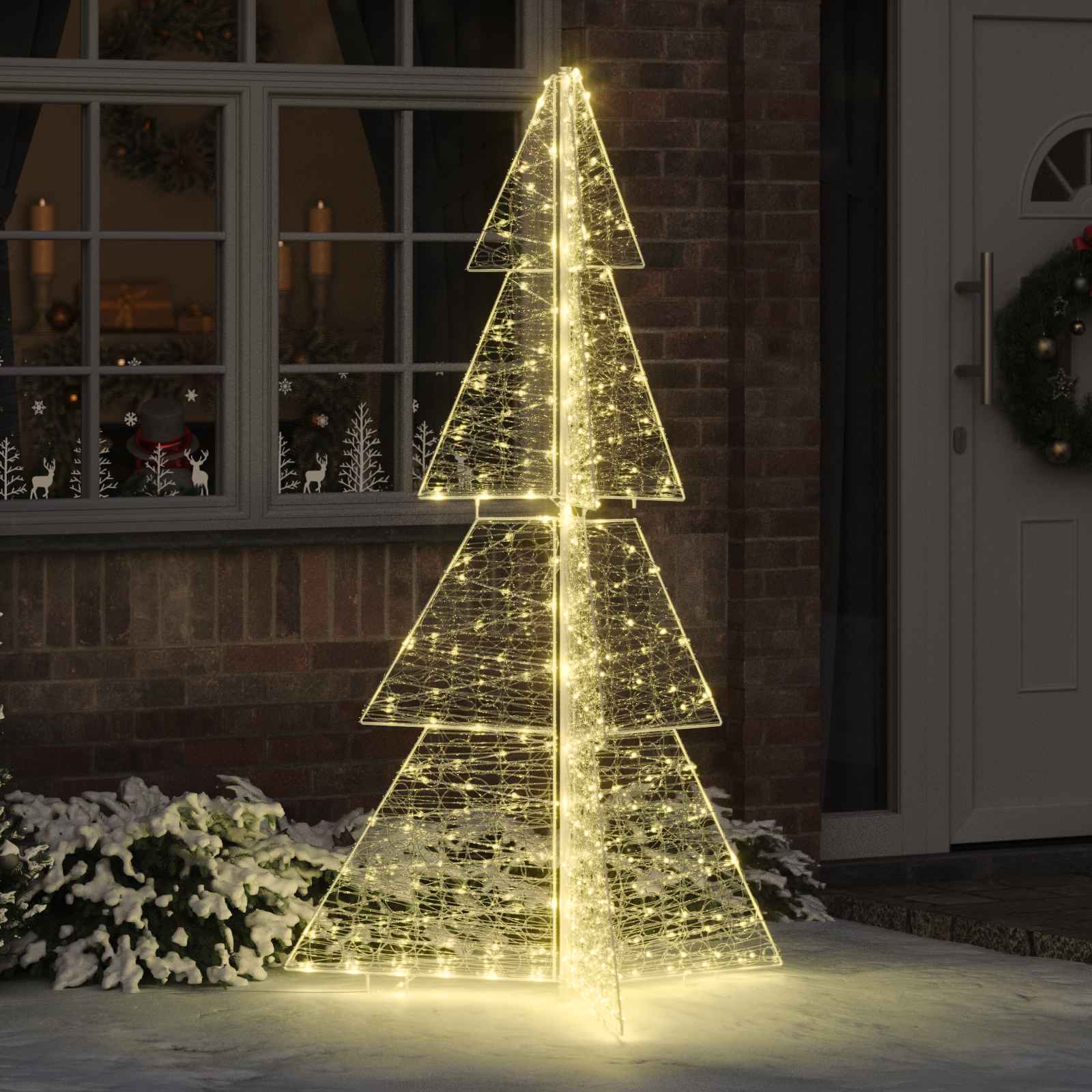 Jõulupuu 240 LED-i Soe valge 180 cm Akrüül
