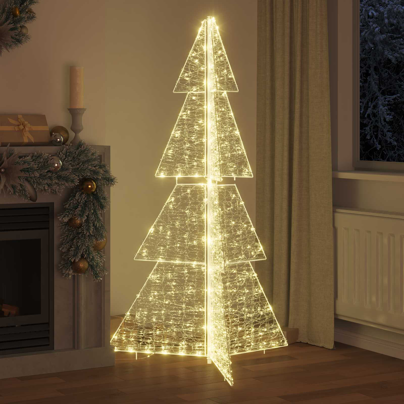 Jõulupuu 240 LED-i Soe valge 180 cm Akrüül