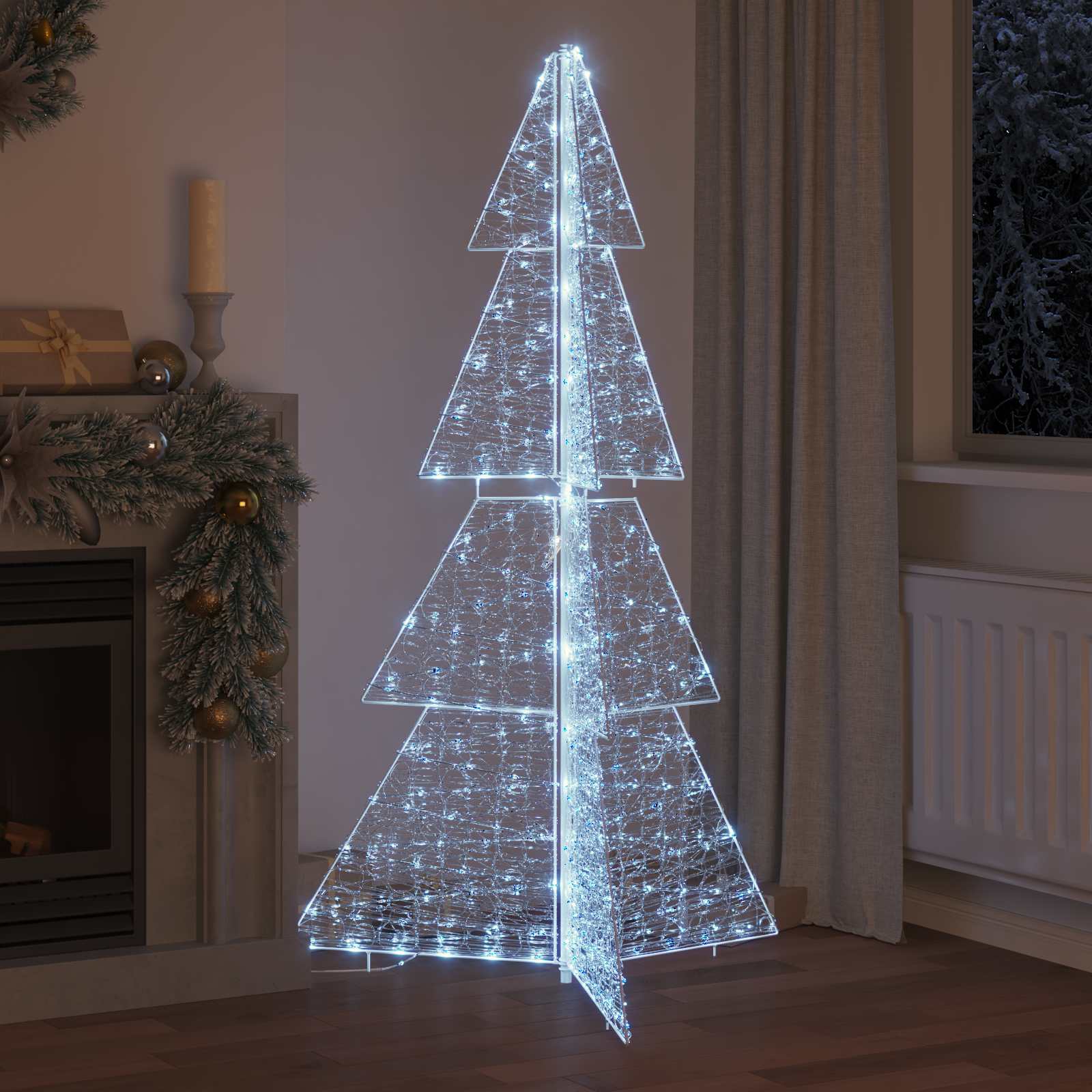 Jõulupuu 240 LED-i Külm Valge 180 cm Akrüül