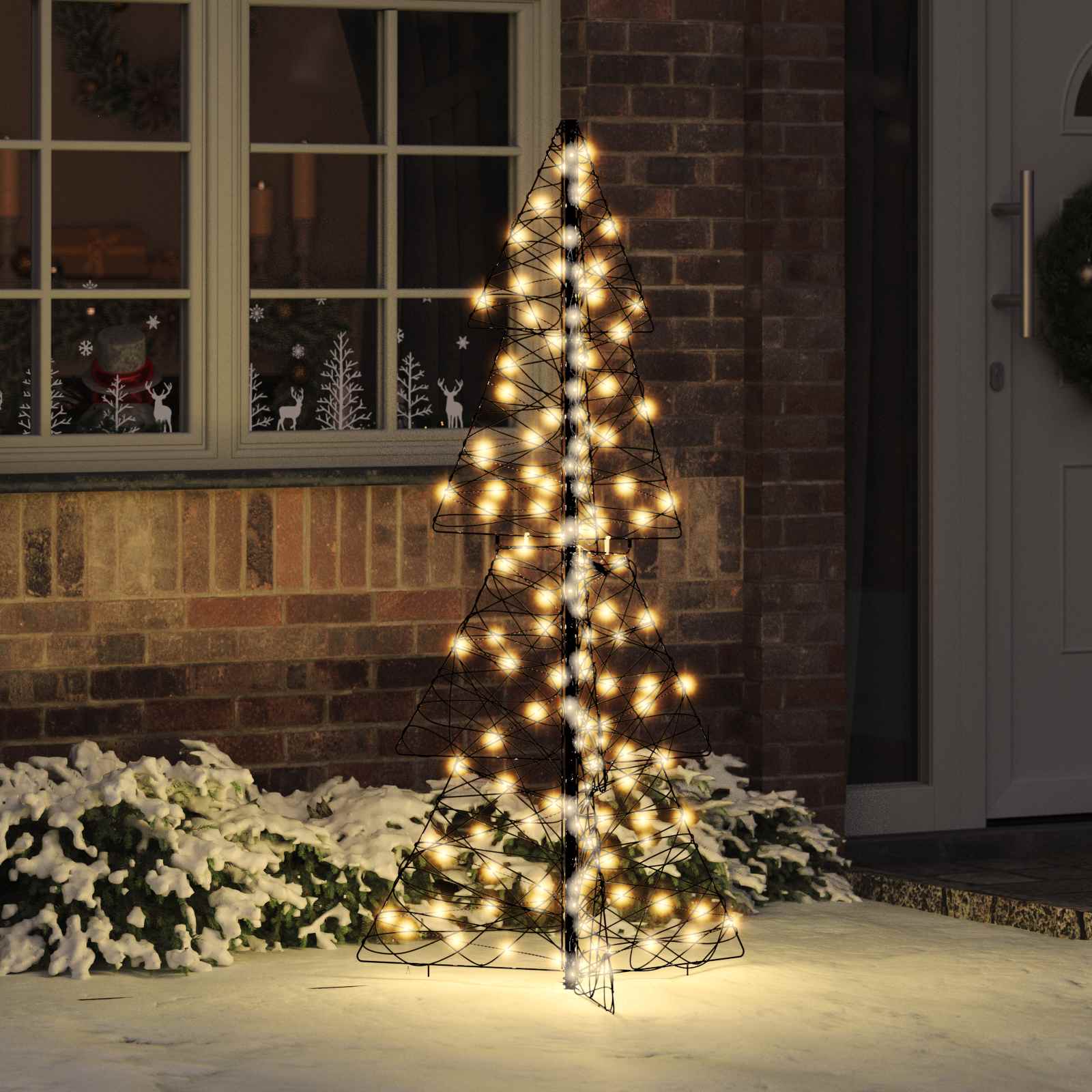 Jõulupuu 160 LED-i Soe valge 150 cm Rotang