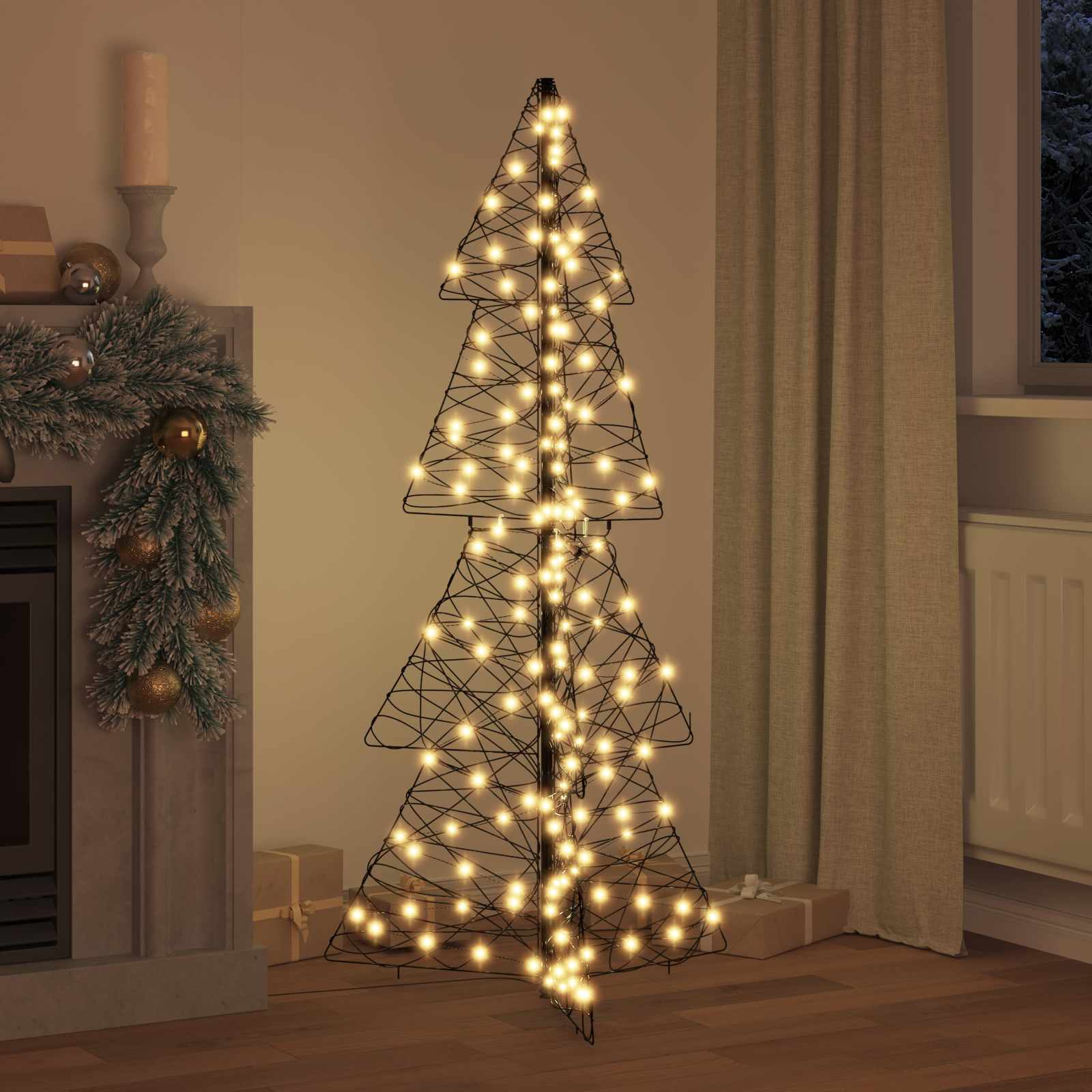 Jõulupuu 160 LED-i Soe valge 150 cm Rotang