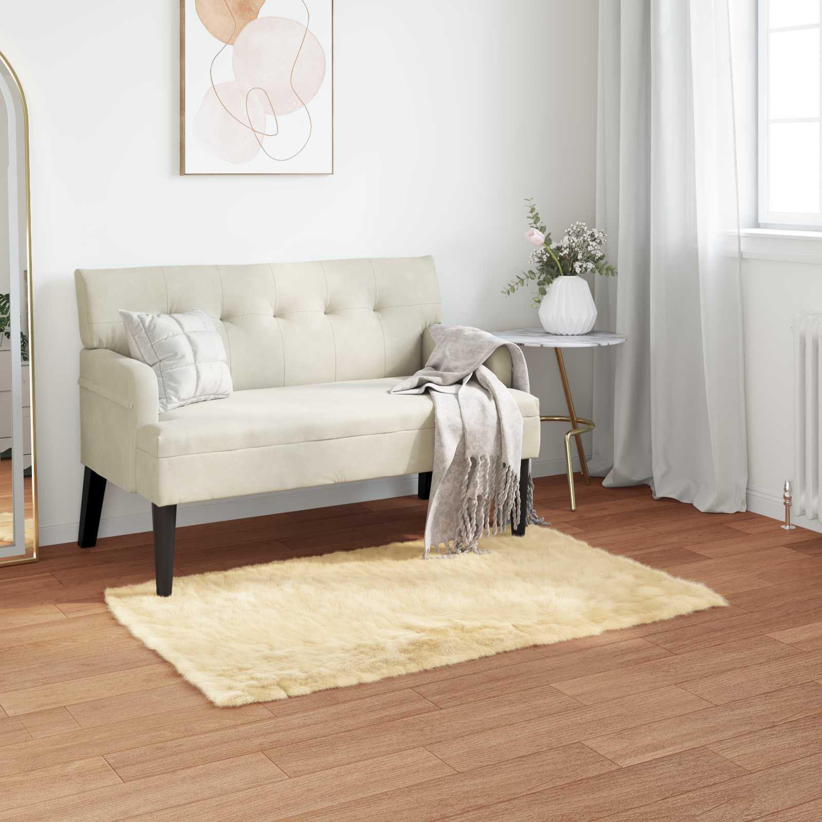 Kunstvilla vaibale TAFALLA Kreemjas 80 x 150 cm Polüester
