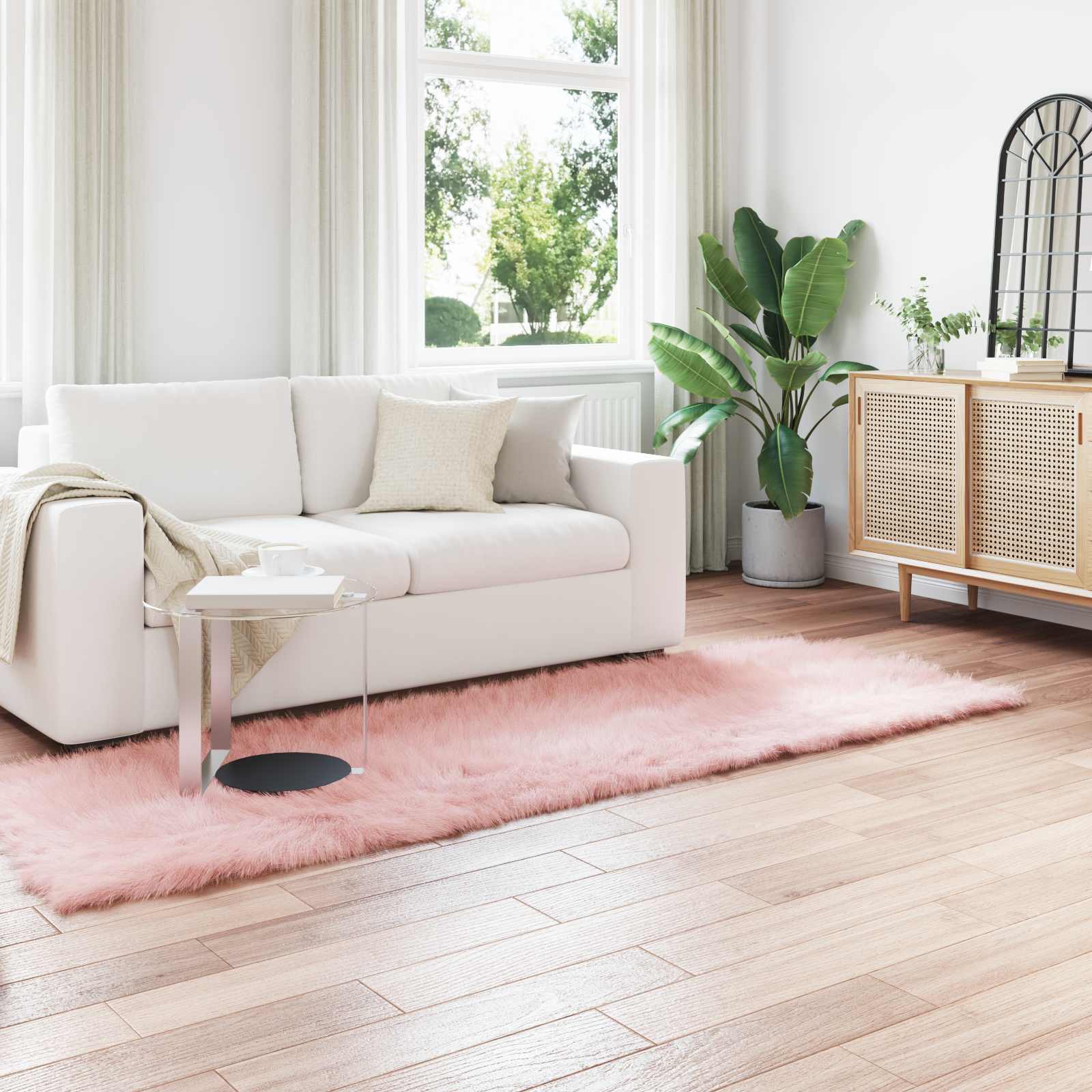 Kunstvilla vaibale TAFALLA Roosa 80 x 250 cm Polüester