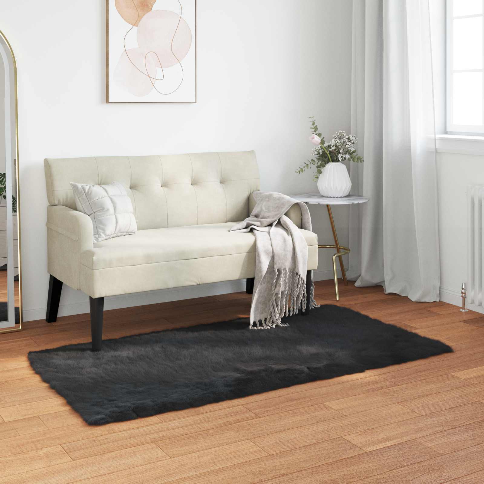 Kunstvilla vaibale TAFALLA Must 80 x 150 cm Polüester