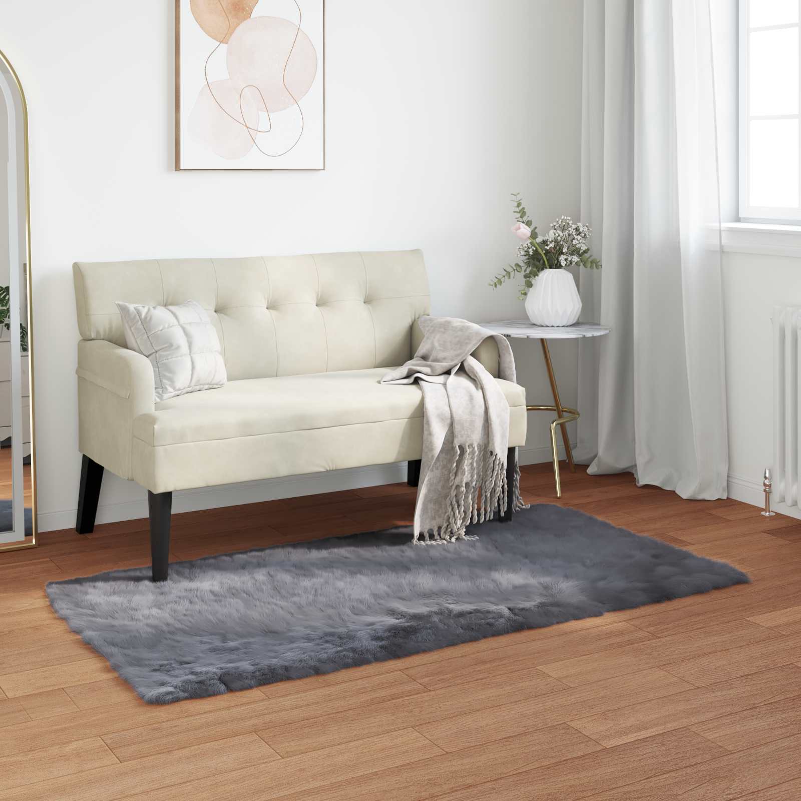 Kunstvilla vaibale TAFALLA Antratsiit 80 x 150 cm Polüester