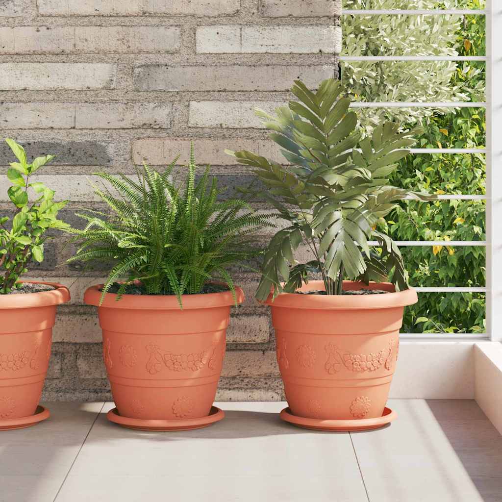 Ümmargune lillepott 6 tk Kohviroosa Ø 26 x 21.5 cm Plastmass