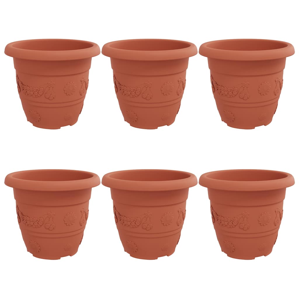 Ümmargune lillepott 6 tk Kohviroosa Ø 30 x 25 cm Plastmass