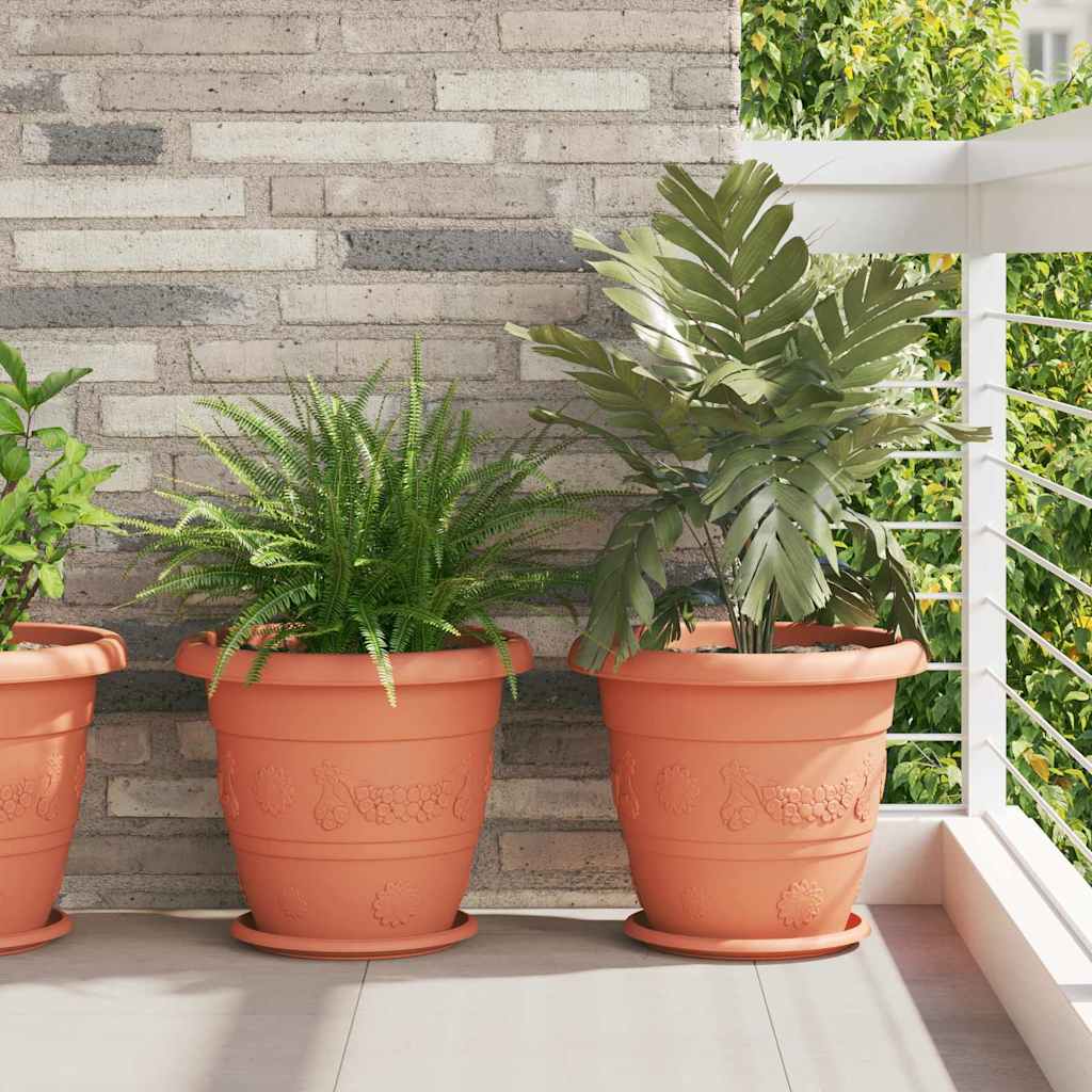 Ümmargune lillepott 6 tk Kohviroosa Ø 39 x 32 cm Plastmass