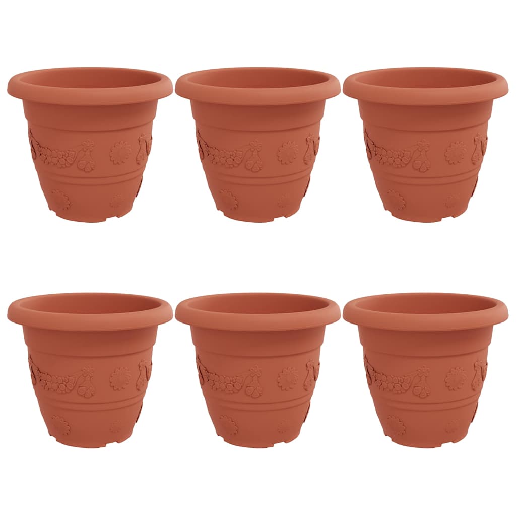 Ümmargune lillepott 6 tk Kohviroosa Ø 39 x 32 cm Plastmass